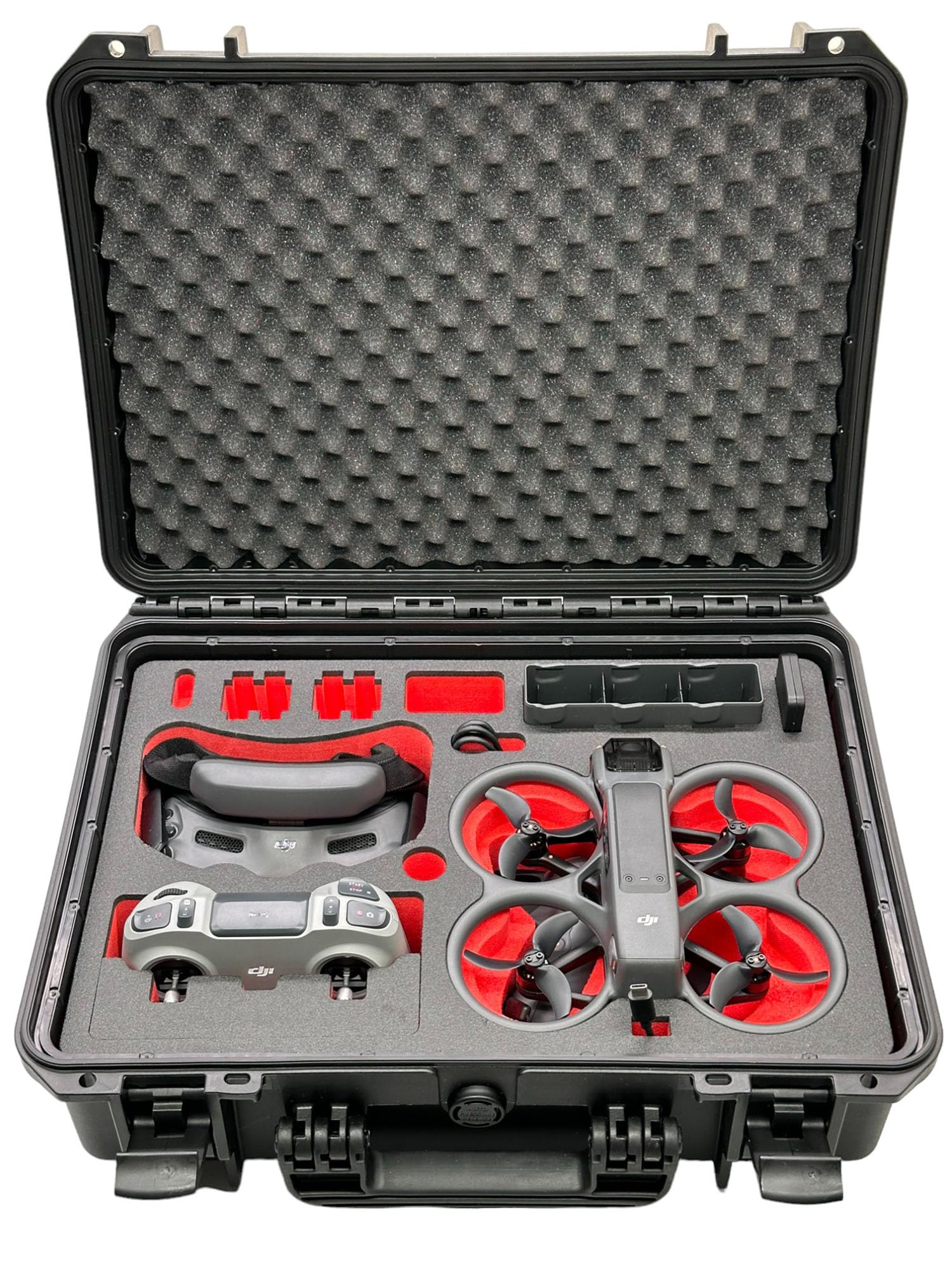 Valigia per DJI Avata 2 Fly More Combo – Impermeabile Antiurto per DJI Goggles 3 RC Motion 3 & DJI FPV Telecomando 3 Accessori Made in Germany, Nero , Valigetta rigida