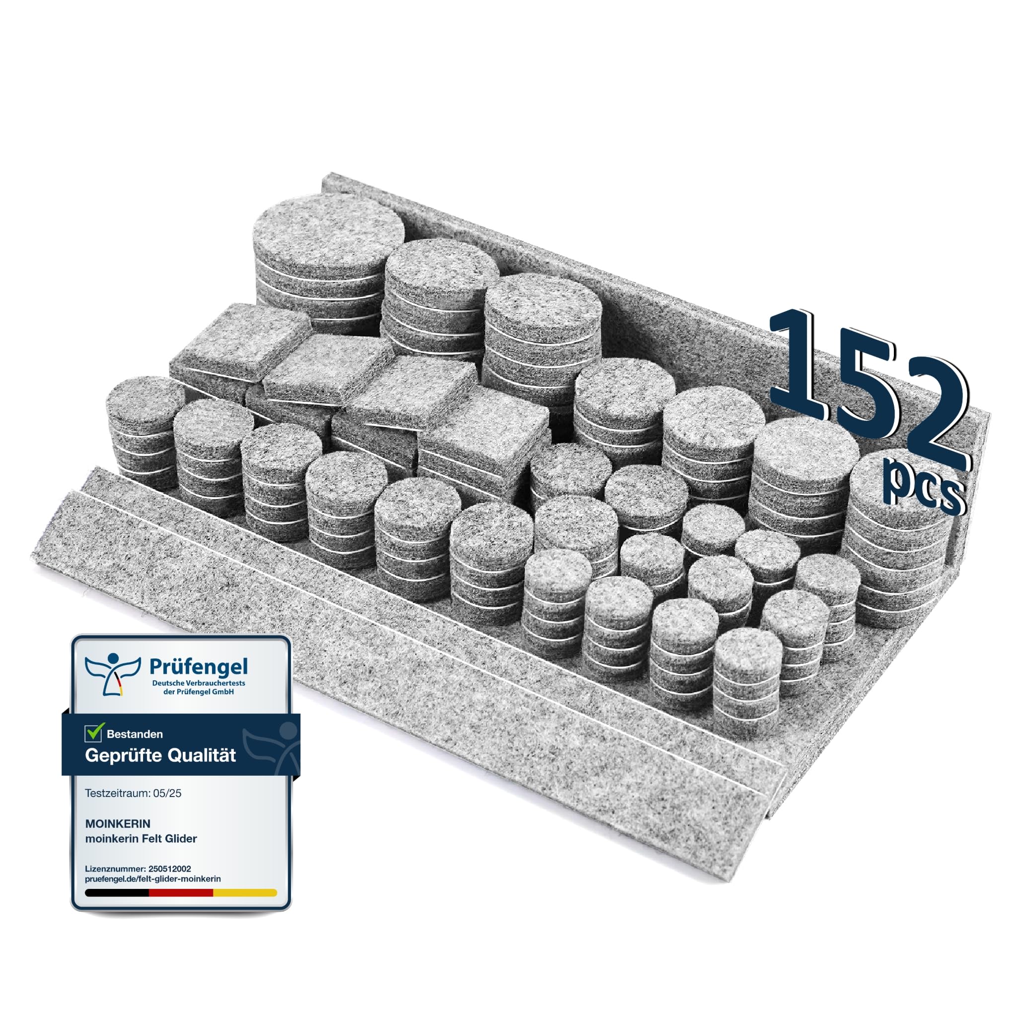 152 Stück Filzgleiter Selbstklebend 5mm - Möbelgleiter Für Stühle, Geräuschdämpfung & Kratzschutz