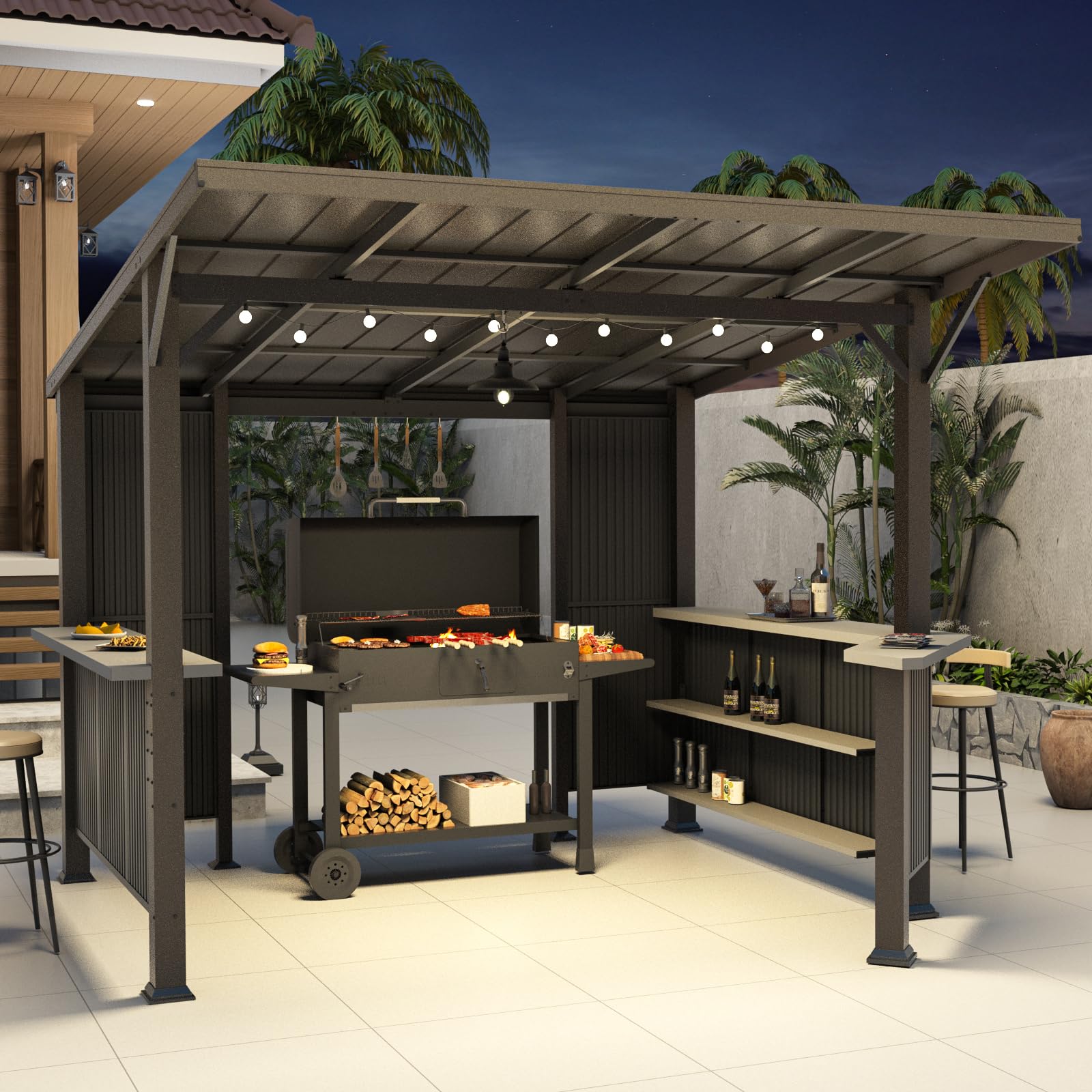 Amazon.com : ALAULM 10'x 10' Hardtop Grill Gazebo, Outdoor BBQ