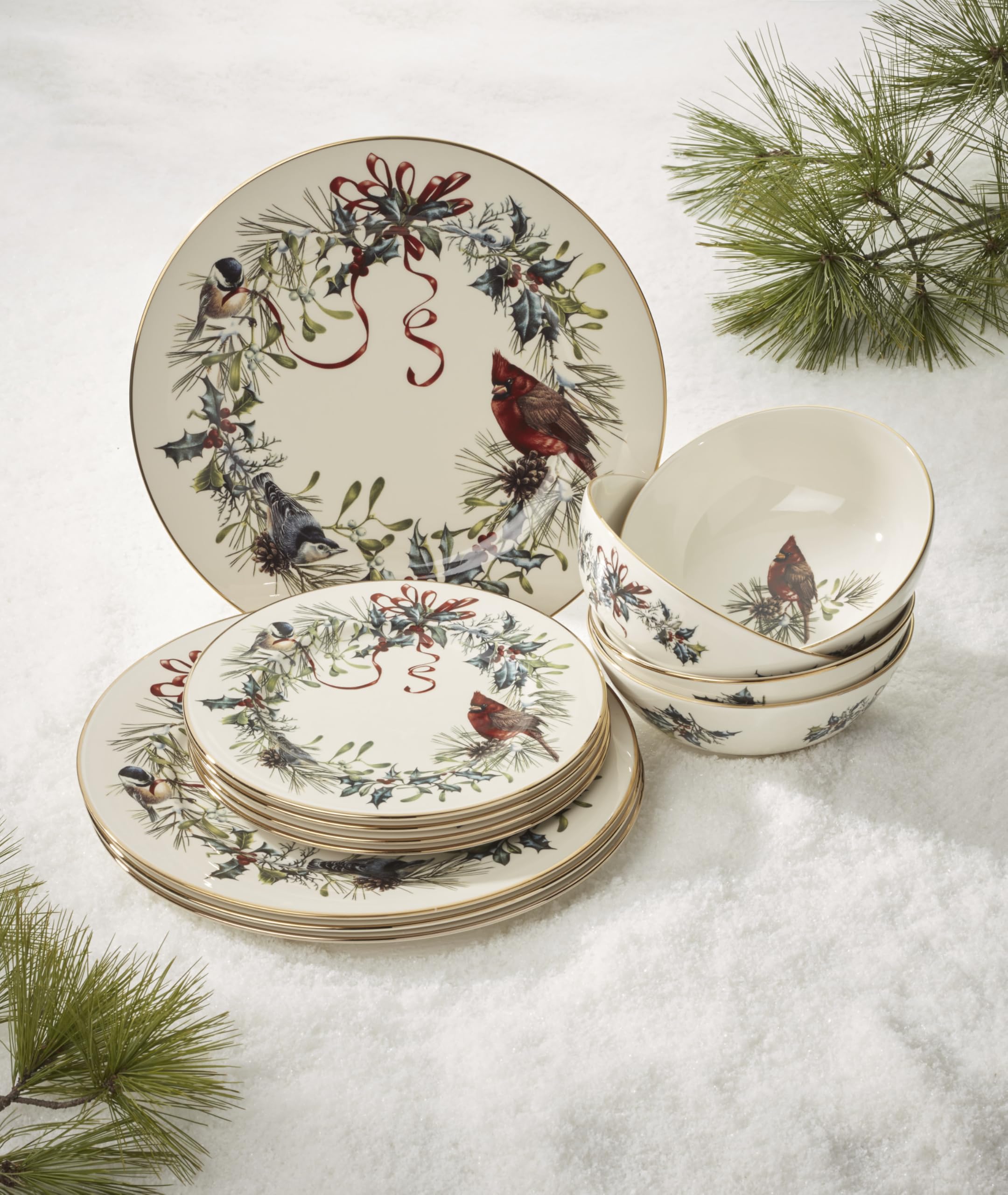 Lenox Conjunto de louça Winter Greetings, 12 peças, 16,90