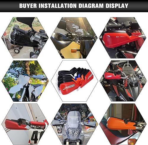 Miniatura 4 de JFG RACING Protectores de mano universales para motocicleta de 78 pulgadas, 0.866 in y 1 18 pulgadas, 1.102 in para motos de nieve, motocross, MX