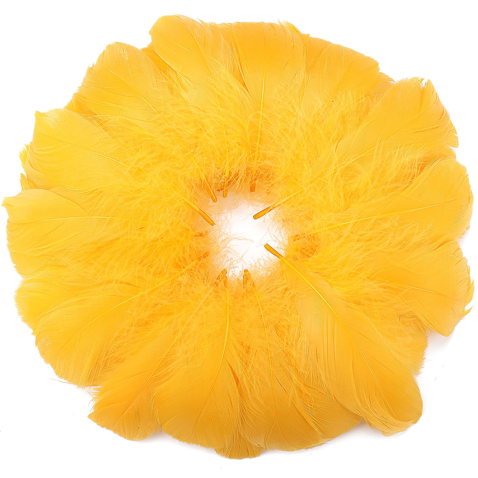 THARAHT 360pcs Golden Yellow Feathers 3-5 inch Craft Feathers Assorted Rainbow Colors Feathers for Kids for DIY Handmade Wedding Home Party Decorations Natural Feather