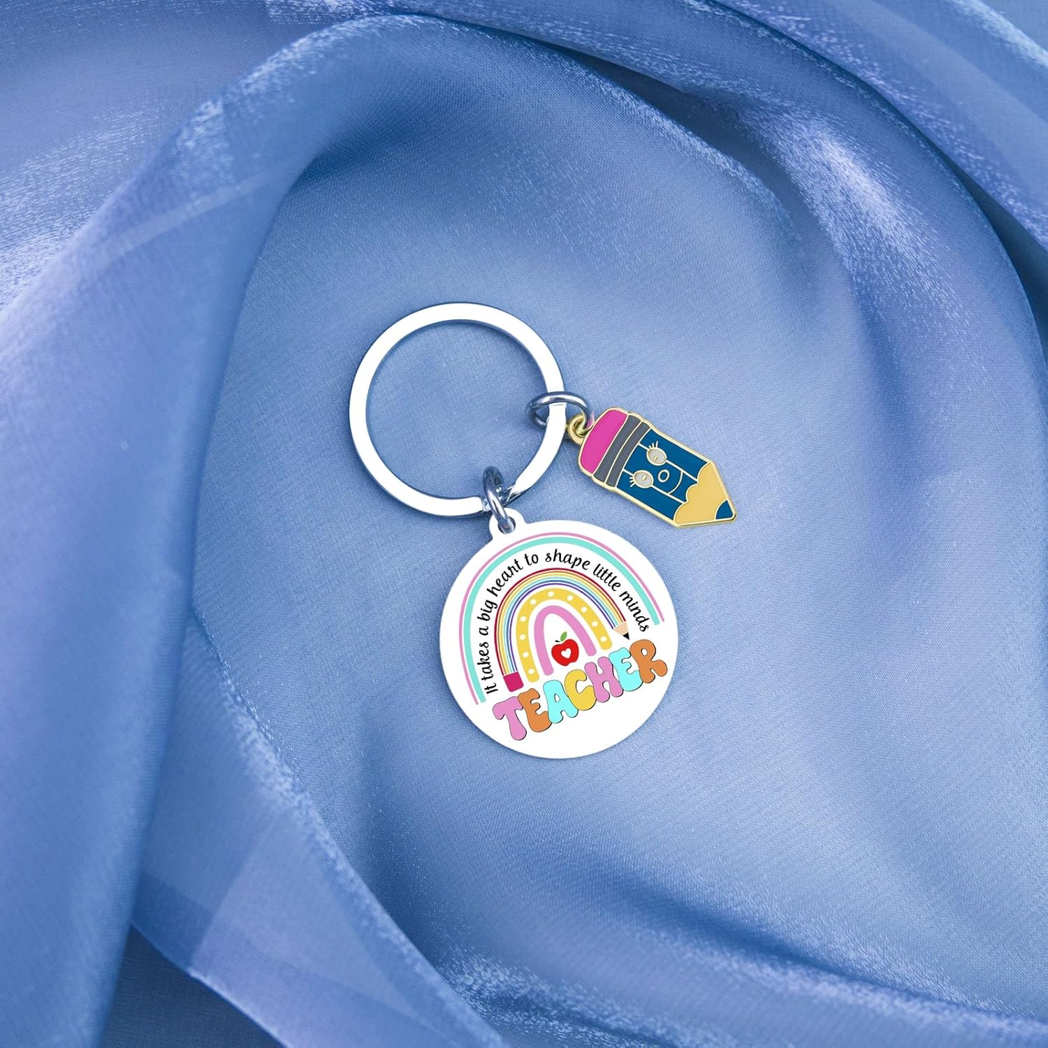 Christmas Gifts for Women Gifts for Teachers Teacher Appreciation for women Thank You Teacher Appreciation Gift Keychains Stocking Stuffers- It takes a big heart to shape little minds - Image 7