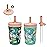 Zak Designs Disney Lilo and Stitch Kelso Tumbler Set, Leak-Proof Screw-On Lid with Straw, Bundle for Kids Includes Plastic and Stainless Steel Cups with Bonus Sipper (3pc Set, Non-BPA, Stitch)