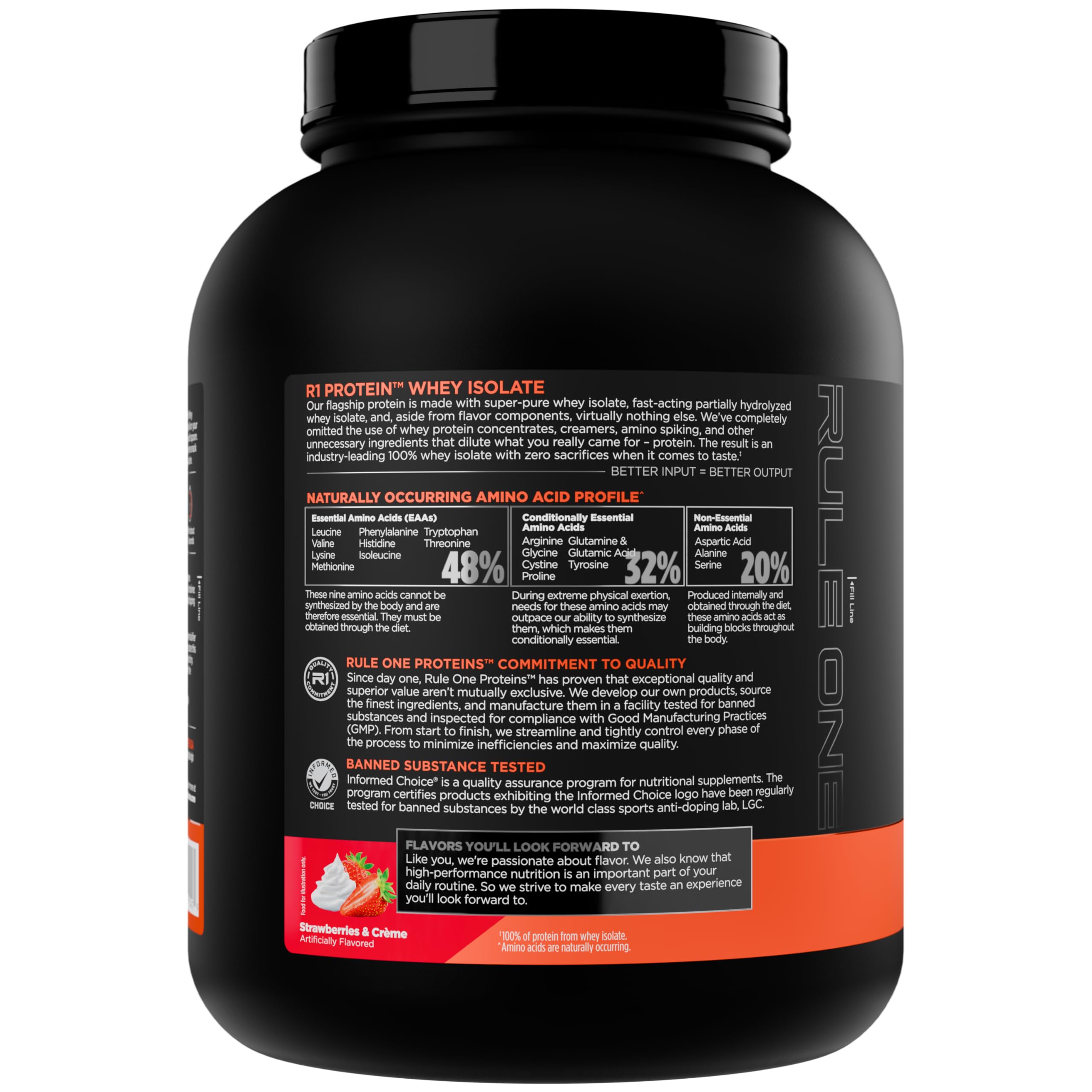 Rule One R1 Protein, Strawberries & Creme - 2280g
