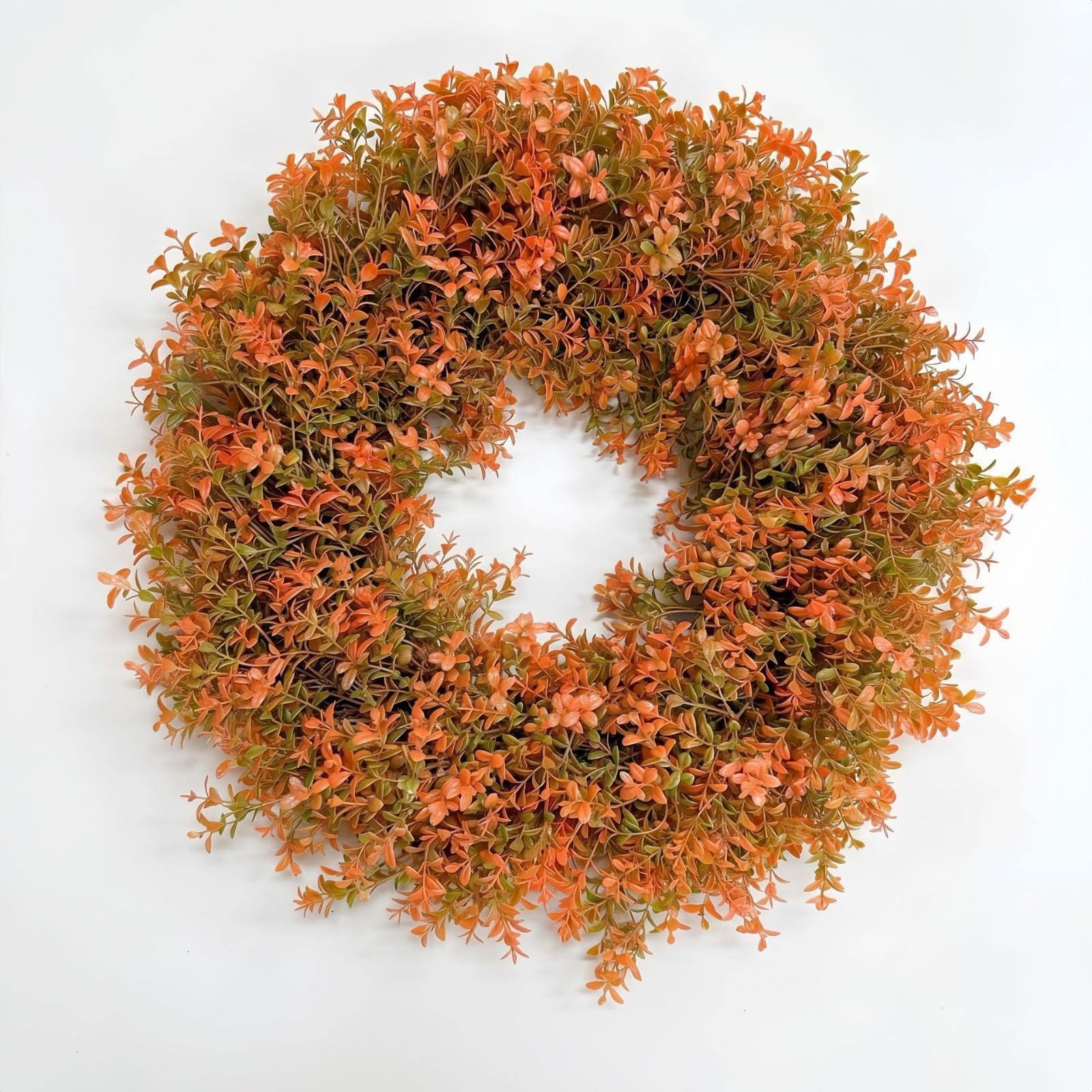 champracer Blumenkranz,Türkranz,Künstliche Buchsbaumblätter,Herbstkranz für Zuhause, Bauernhaus, Wand, Erntedankfest, Ernte, Festival, Dekoration (50cm)