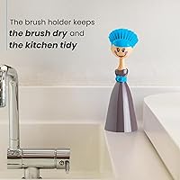 Vista 6 de Vigar Dolls Arandelle - Cepillo para platos con vestido estampado, 9-3/5 pulgadas