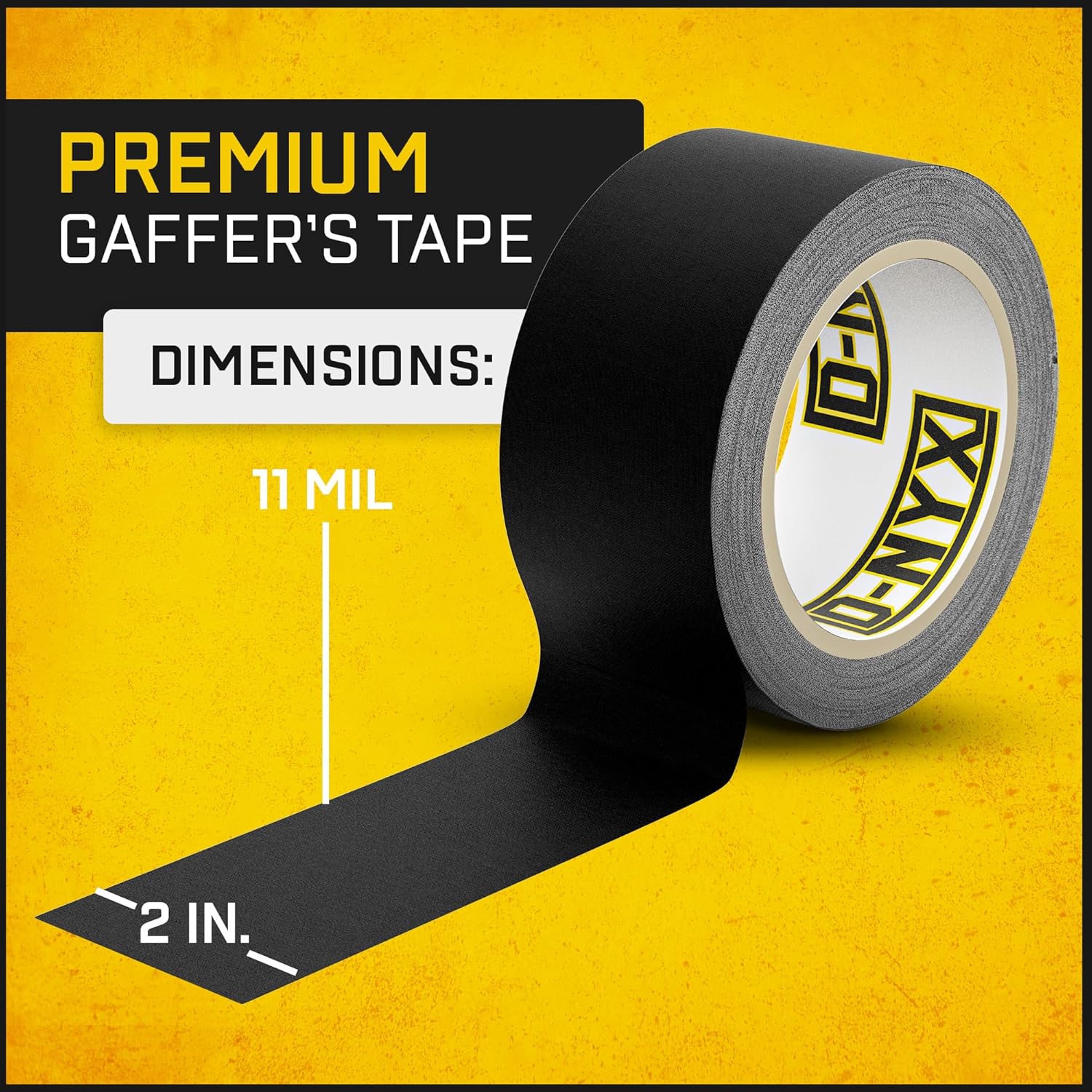 Gaffer Tape 2 Inch x 1 Pack Black Gaffing Tapes, Heavy Duty No Residue, Matte Finish, Non-Reflective, Multipurpose Premium Heavy Duty Strong Fabric Floor Tape