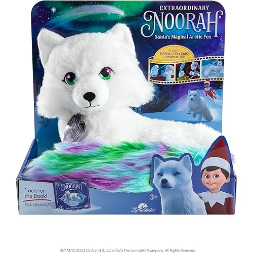Extraordinary Noorah Plush - 9-Inch Deluxe Animal Plush with Northern Lights-Inspired Tail - As Seen in Elf Pets: A Fox Cub's Christmas Tale - Arctic Fox Pal of The Elf on the Shelf