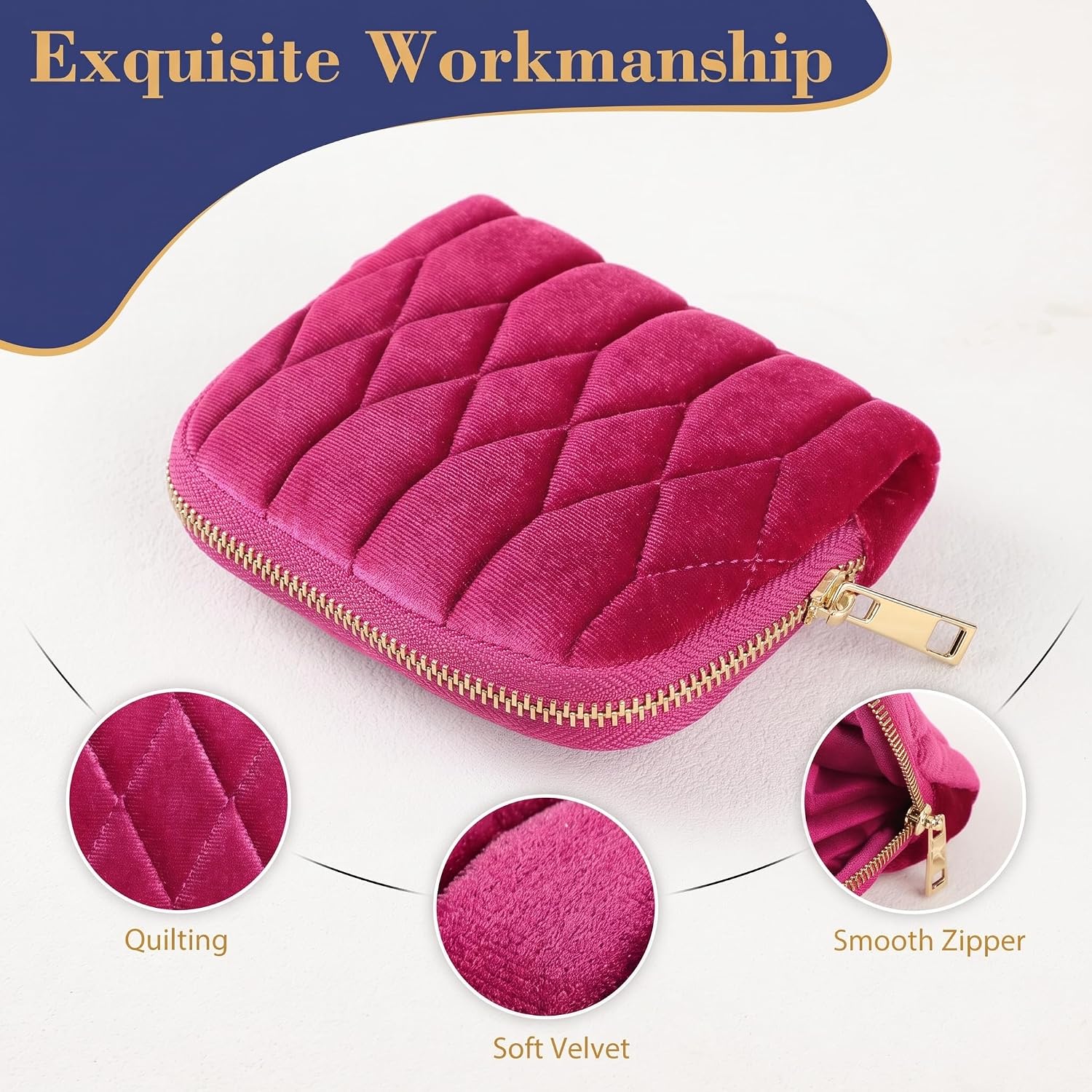 Travel Jewelry Case Small Velvet Travel Jewelry Pouch Organizer image 4