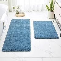 Vista 123 de Alfombra de inodoro blanca 22x24, antideslizante, esponjosa, alfombra de piso para baño en forma de U, lavable, alfombra de contorno para inodoro