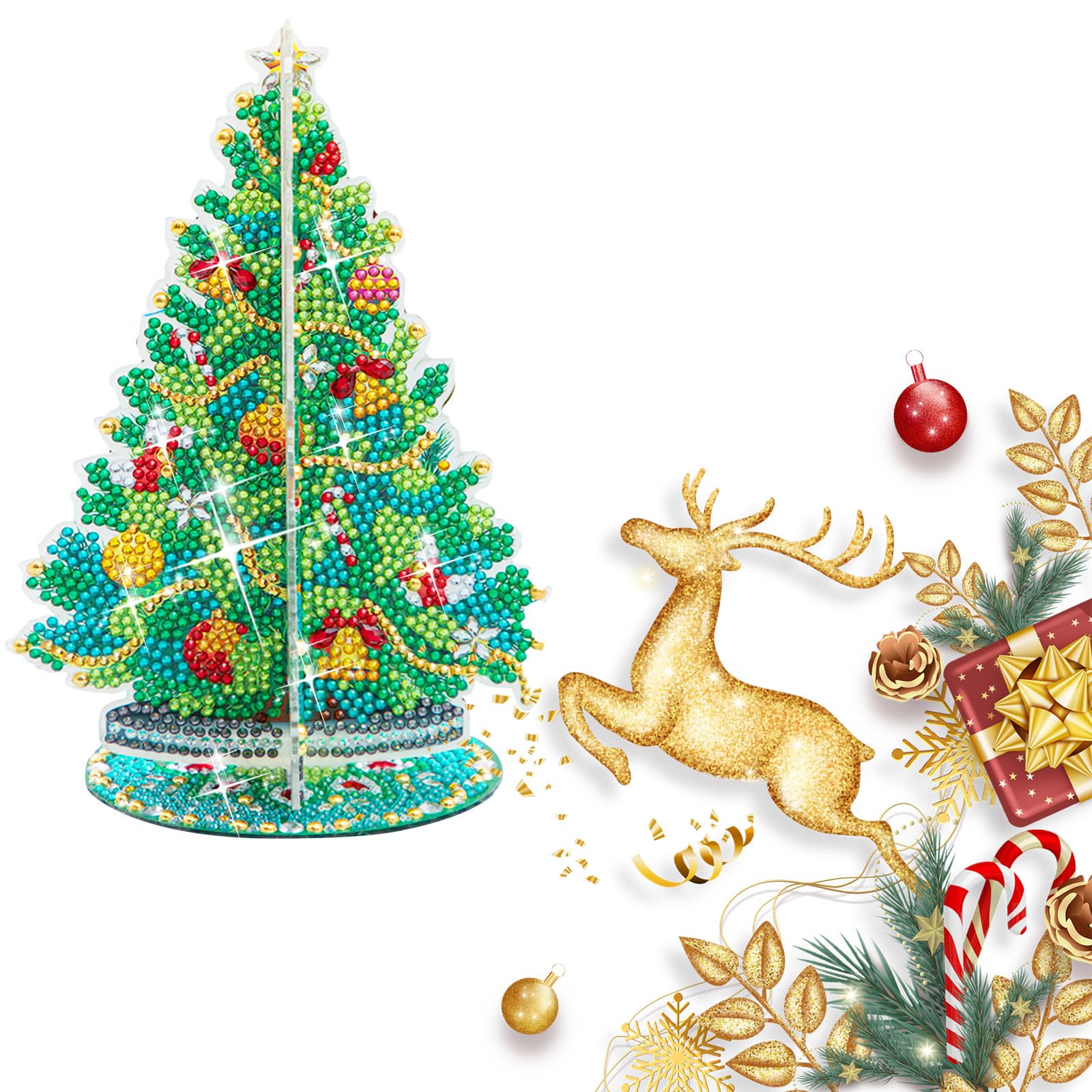 Kit De Peinture Diamant Par Numéro,Cochon De Noël Peinture Diamant