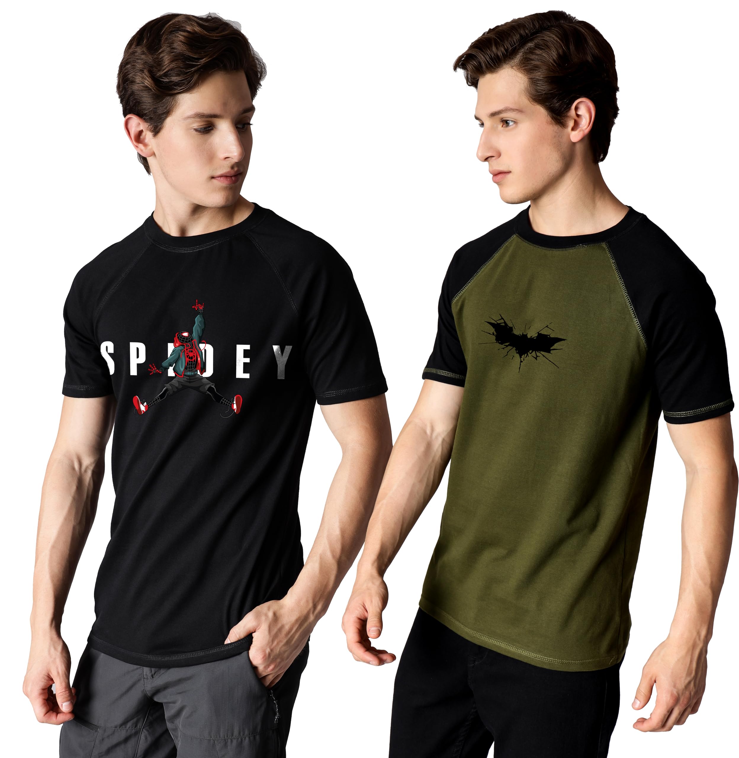T-Shirt Raglan Sleeve Anime Superhero Graphic Combo Pack 2-picture-48