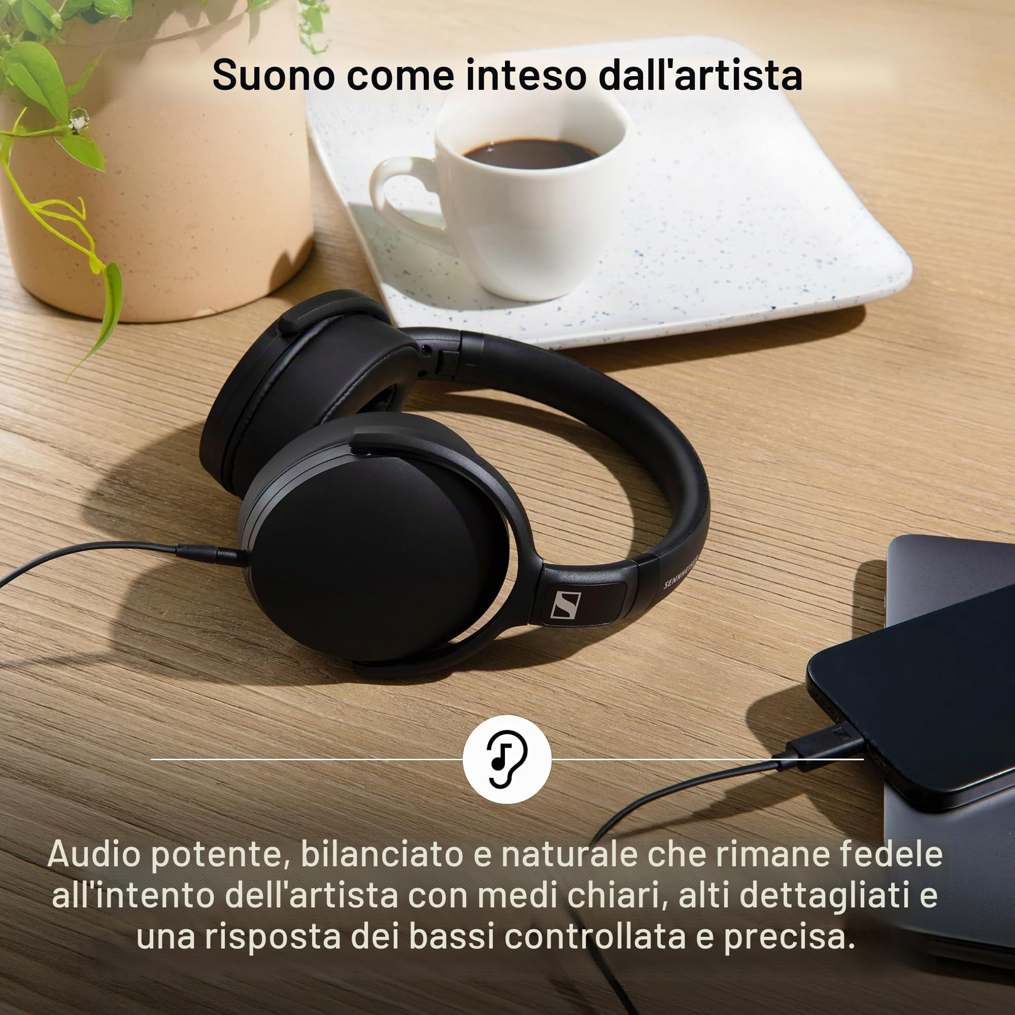 Sennheiser HD 400U - Cuffie over-ear con smart remoto, colore: Nero