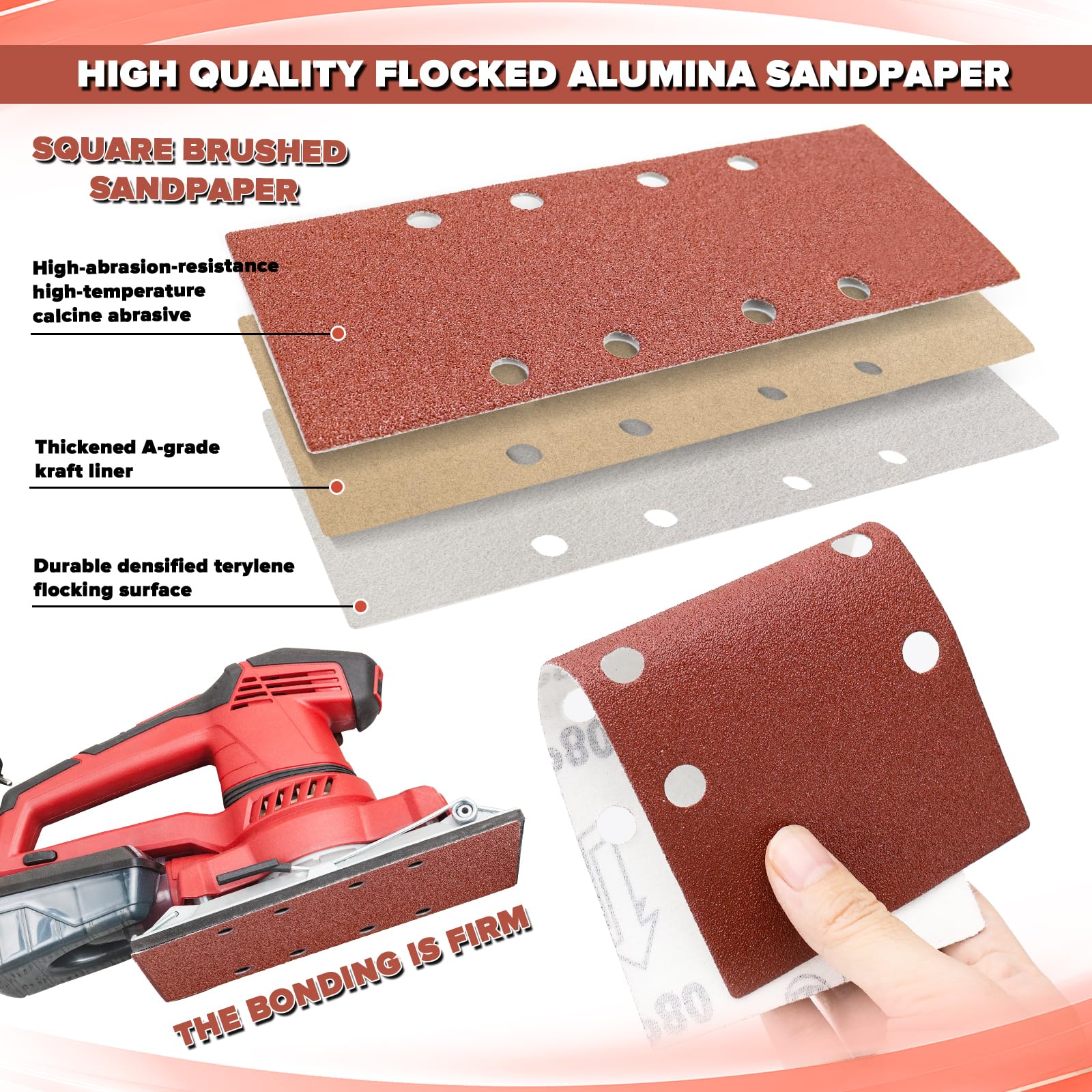 93 X 190 Mm Gancio/anello 1/3 Fogli Abrasivi Levigatrice Carta - Foto 9