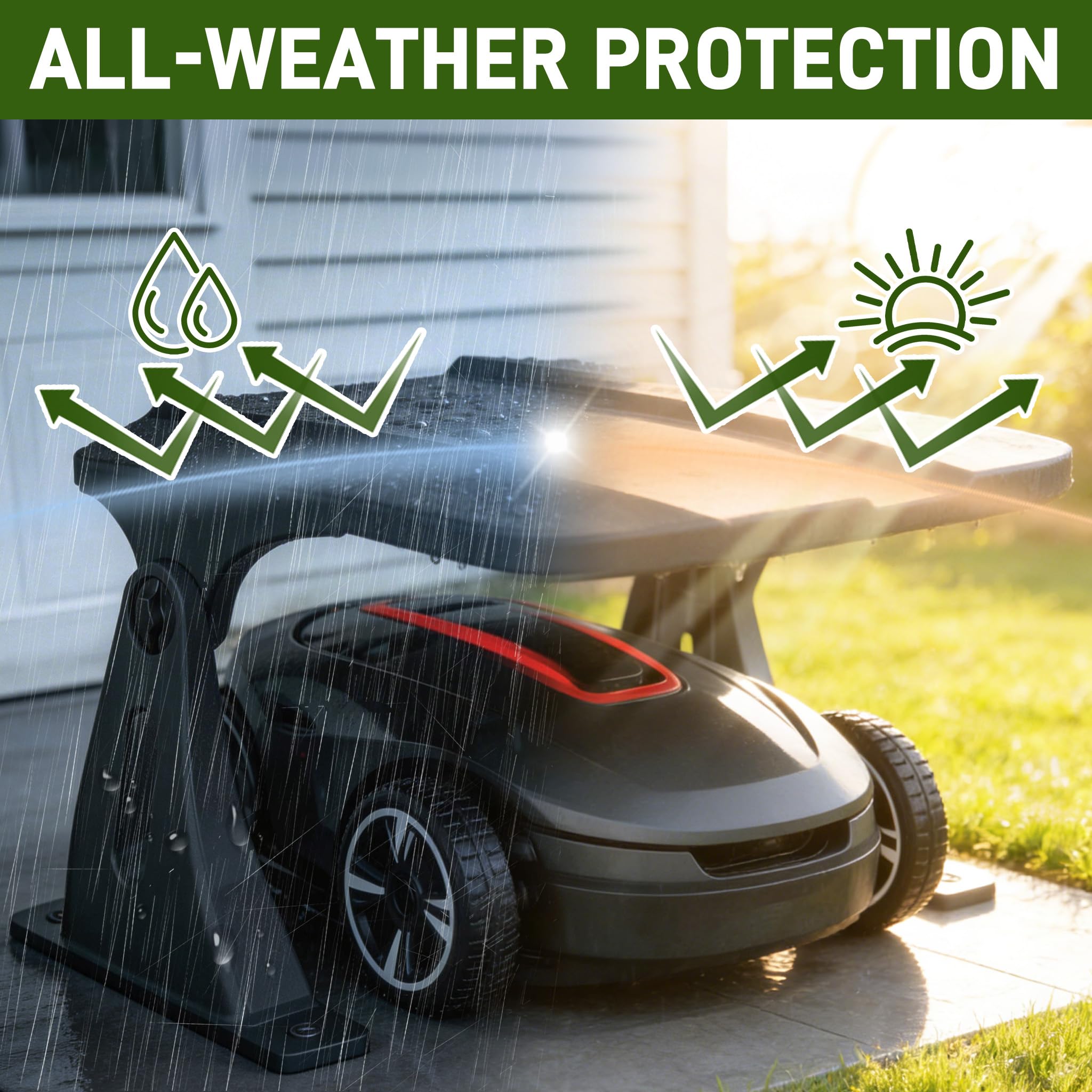 UISEBRT Garaje para robot cortacésped con techo plegable, impermeable, resistente a los rayos UV, resistente a la lluvia, resistente al viento, resistente a la nieve, toldo universal, 67 x 62,5 x 40