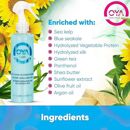 Miniatura 2 de OYA Acondicionador para cabello sin enjuague, 8.0 fl oz, para cabello natural, teñido y rizado, desenreda, desencrespamiento e hidrata,