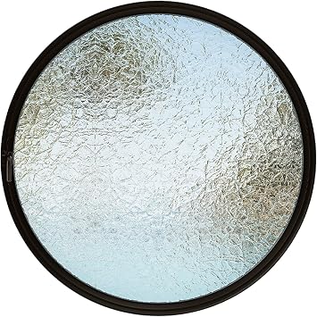 Round Rotating Glass Windows, Household 360 Rotation Windows, Aluminum Replacement Food Truck Service Window, Round Opening Portlight Porthole Window with Tempered GlassBlack A,60cm/23.6in