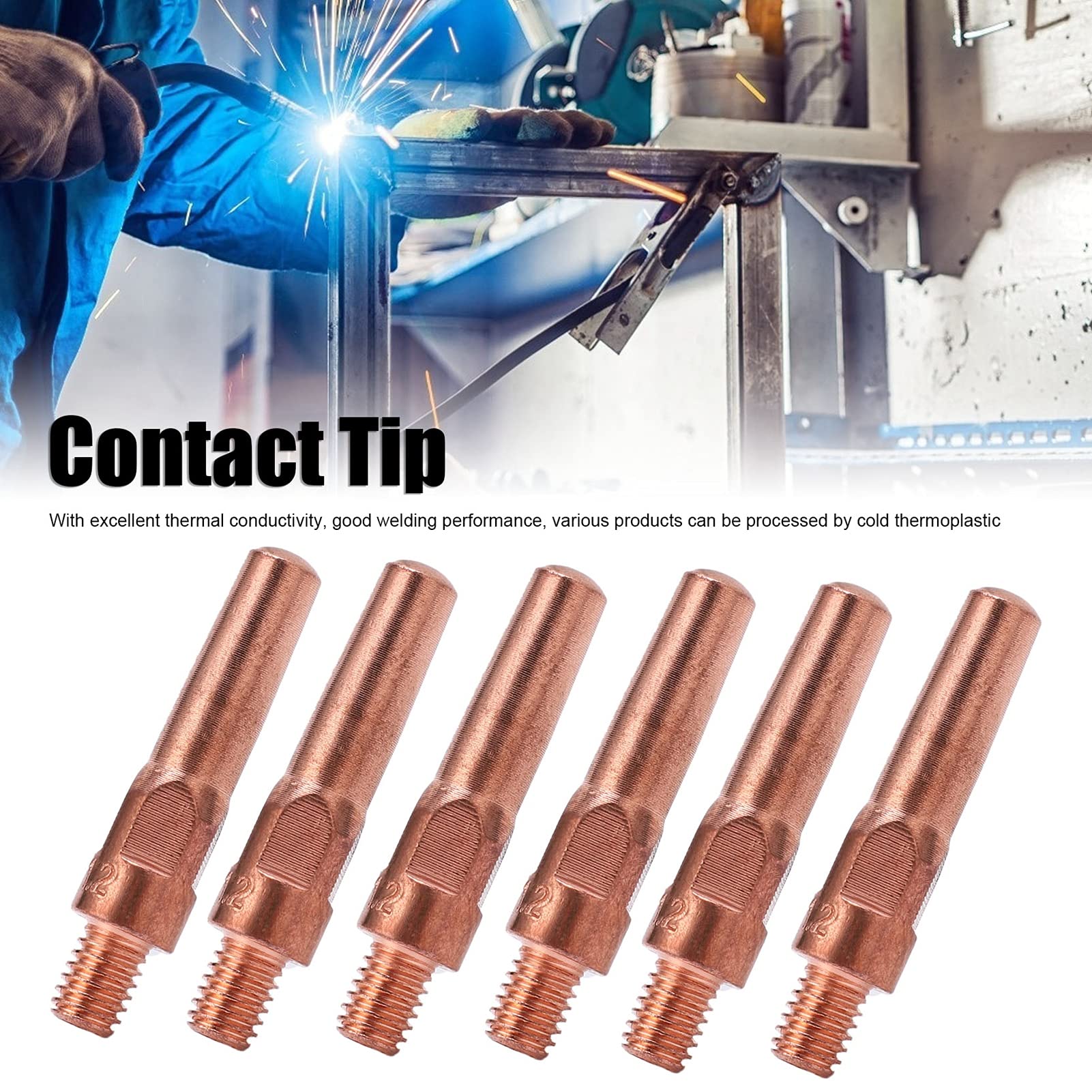10Pcs Tip Copper Conductive Nozzles Welding Torch Consumables 8.8x40x1.2mm