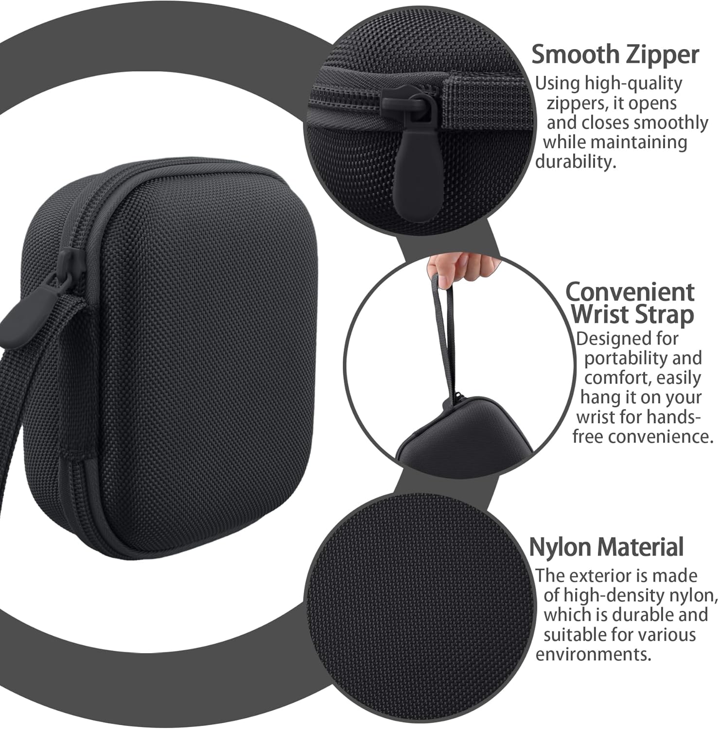 for Bose New SoundLink Micro 2nd Gen Portable Bluetooth Speaker Hard Protective Case, Portable Travel Case with Carabiner (Black) - co2CREA - Image 6