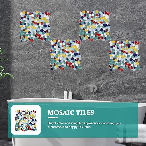 Miniatura 9 de Azulejos de mosaico de cerámica para manualidades a granel, azulejos de mosaico verde de varios tamaños y formas, azulejos de porcelana rotos