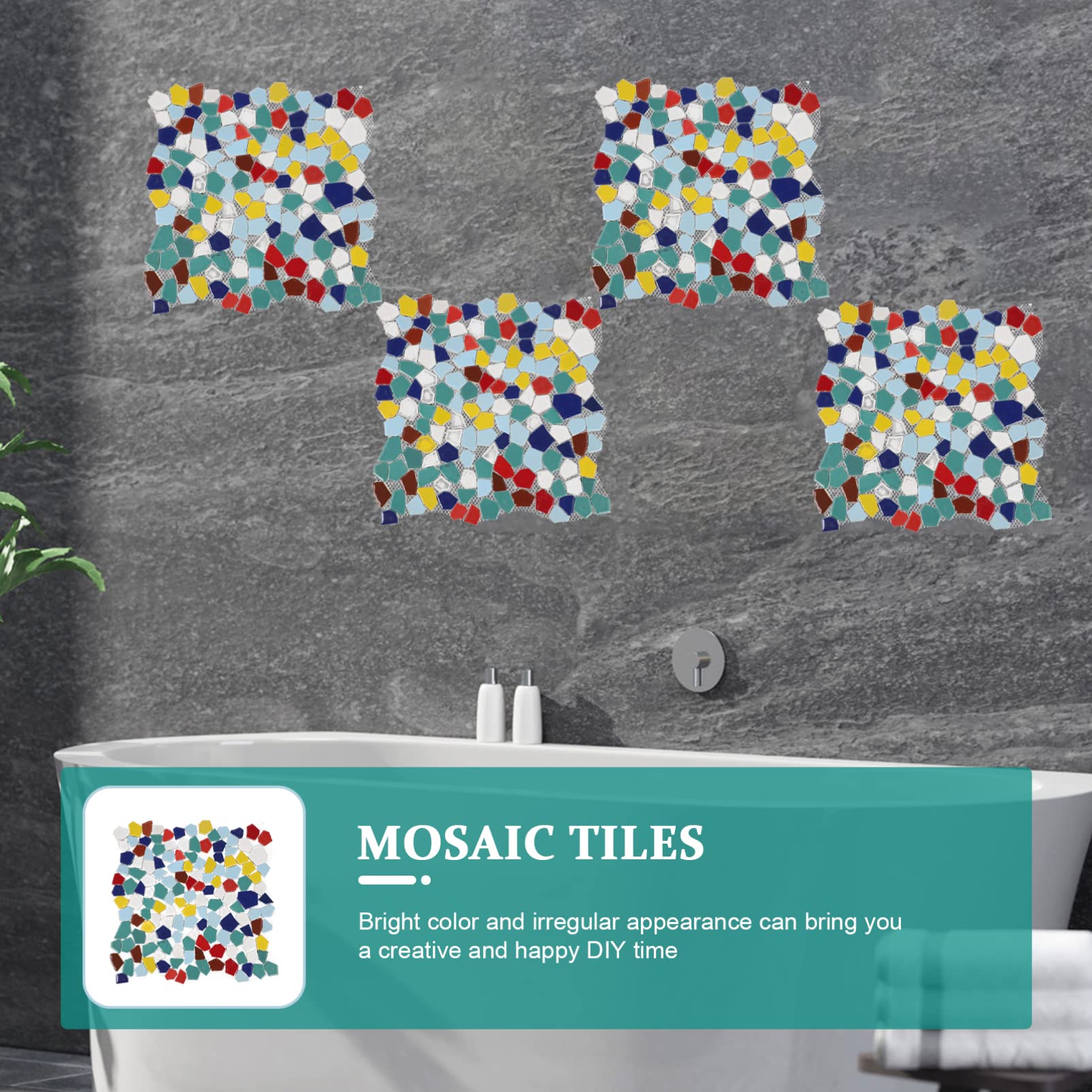 Mosaico Cerámico Irregular Para Manualidades Azulejos De Cerámica Coloridos Suministros De Artesanía Para Decoración De Paredes y Proyectos Creativos