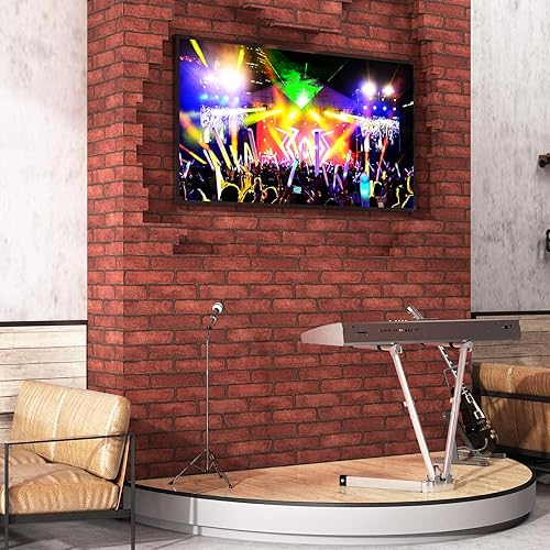 Miniatura 3 de Skyblur Papel tapiz de ladrillo sintético, rollo de papel adhesivo de ladrillo marrón, 15.7 x 118 pulgadas, papel tapiz adhesivo de ladrillo