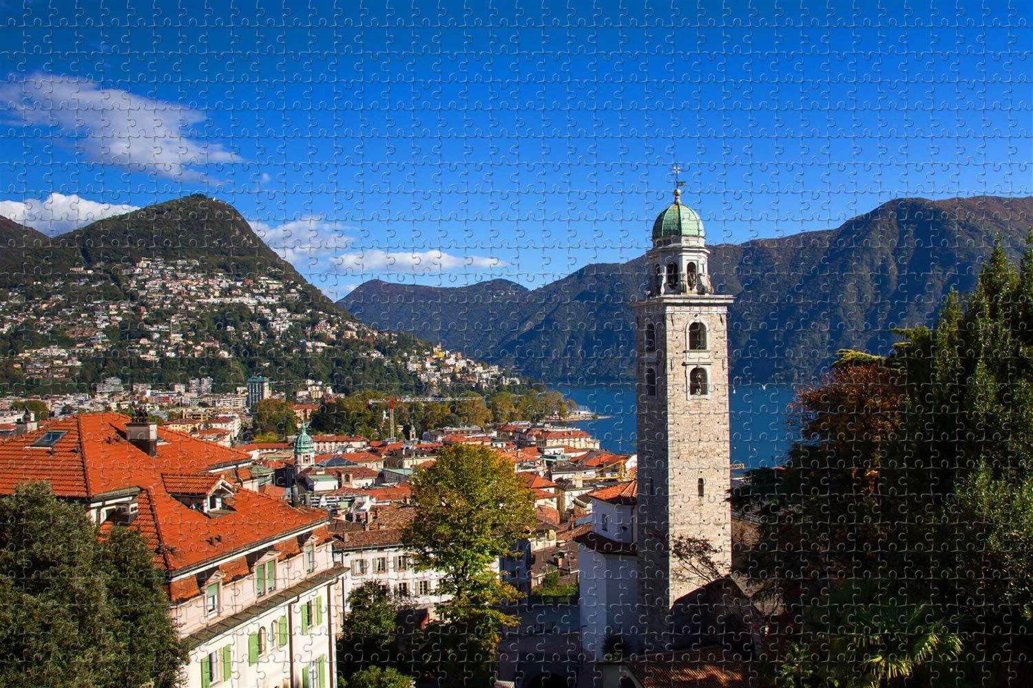 Jigsaw Puzzle for Adults Lugano Ticino Switzerland Puzzle 1000 Piece Wooden Travel Souvenir Gift
