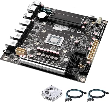 StoneStorm 9-Bay NAS Mini-ITX Motherboard 4 i226-v 2.5GbE Ports, R7 8845HS 8-core 16 Threads, up to 5.1GHz, Dual DDR5, 2 M.2 NVMe PCIe4.0x2, SATA3.0, 2 SFF-86438 SATA3.0 6Gb/s, USB4, Triple 4K