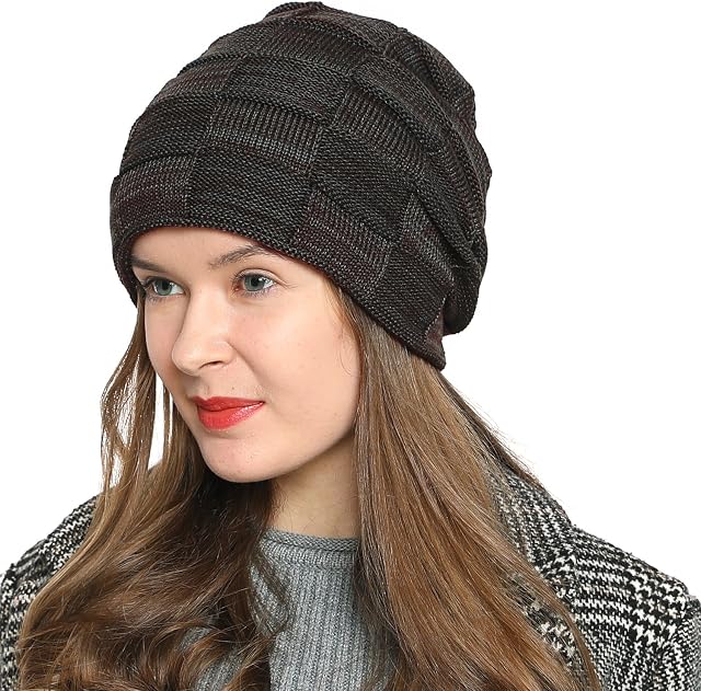DonDon Damska ciepła czapka zimowa modna dzianinowa czapka typu slouch beanie z wyjątkowo miękką podszewką