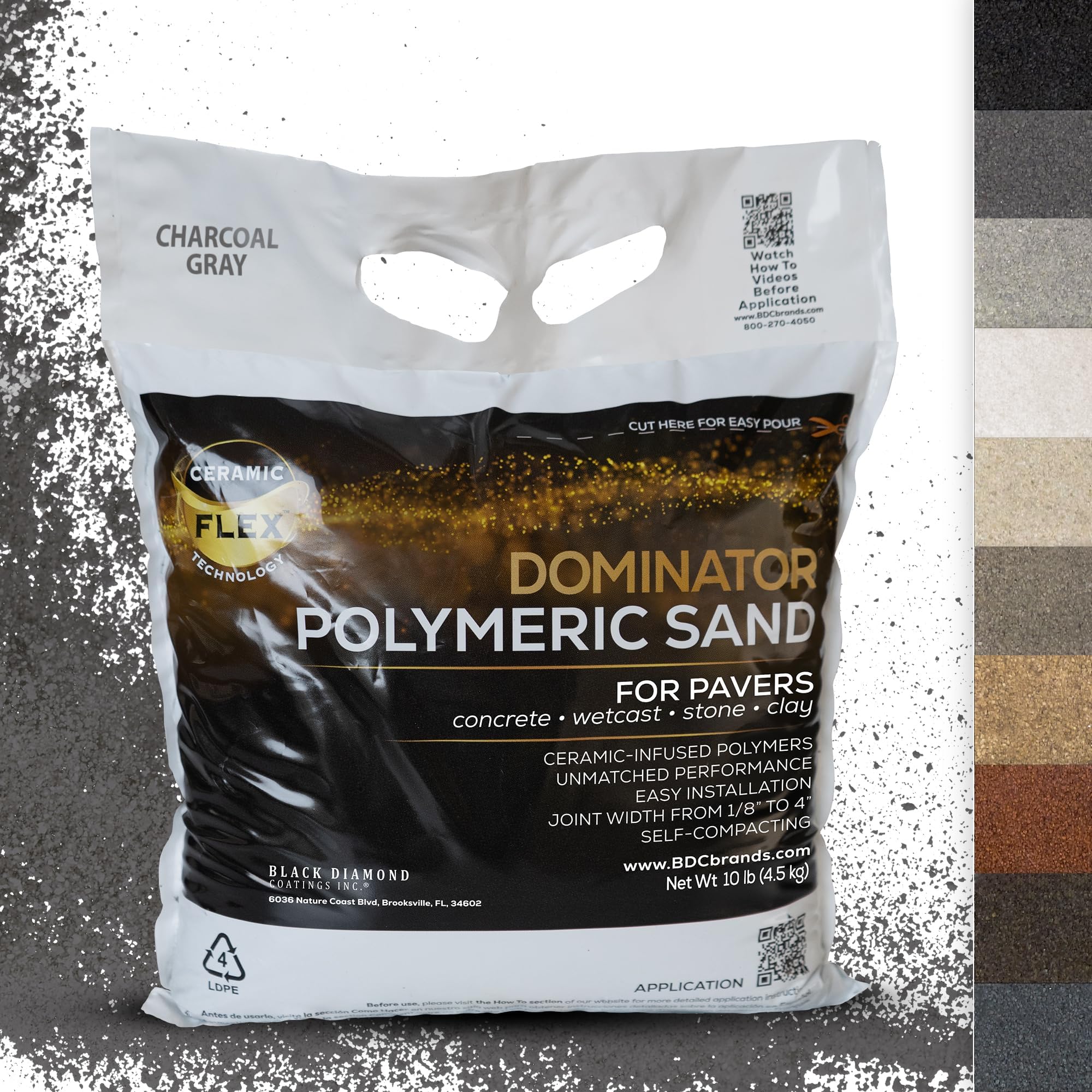 10 Pound, Charcoal Gray Joint Stabilizing for Pavers, DOMINATOR Polymeric Sand with Revolutionary Ceramic Flex Technology for Joints up to 4”, Professional Grade Results