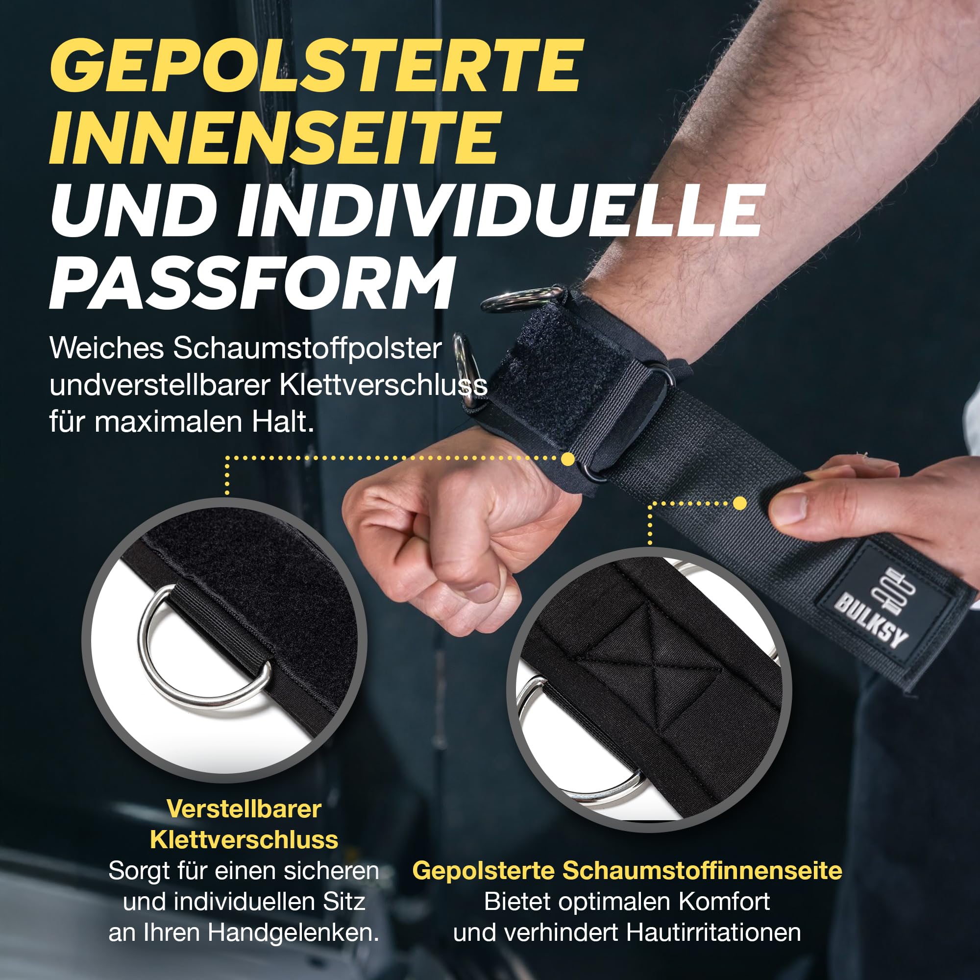 Handgelenk Bandagen Gym für Seilzüge - Wrist Cuffs Gym - Loop Straps - Handschlaufen Gym - Wrist Wraps - Handgelenkschlaufen Gym - Seitheben Schlaufe Handgelenk - Wrist Straps Fitness Zubehör Männer