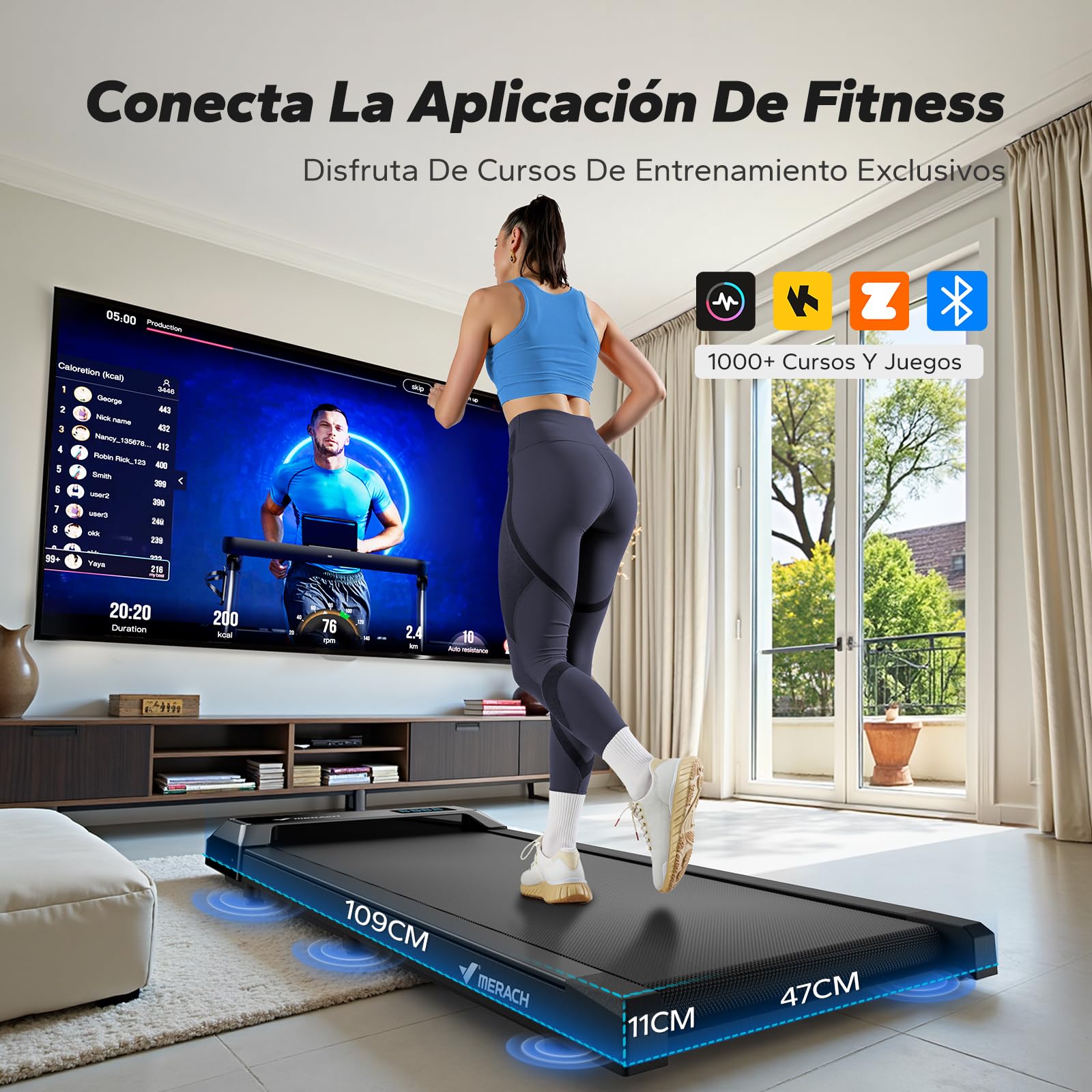 MERACH T21 Cinta de Correr, 3 en 1 Cinta de Andar, 2.5HP Walking Pad | Caminadora Electrica para Casa, Treadmill Compacta para casa y Oficina, App, Pantalla LED, Control Remoto Magnético
