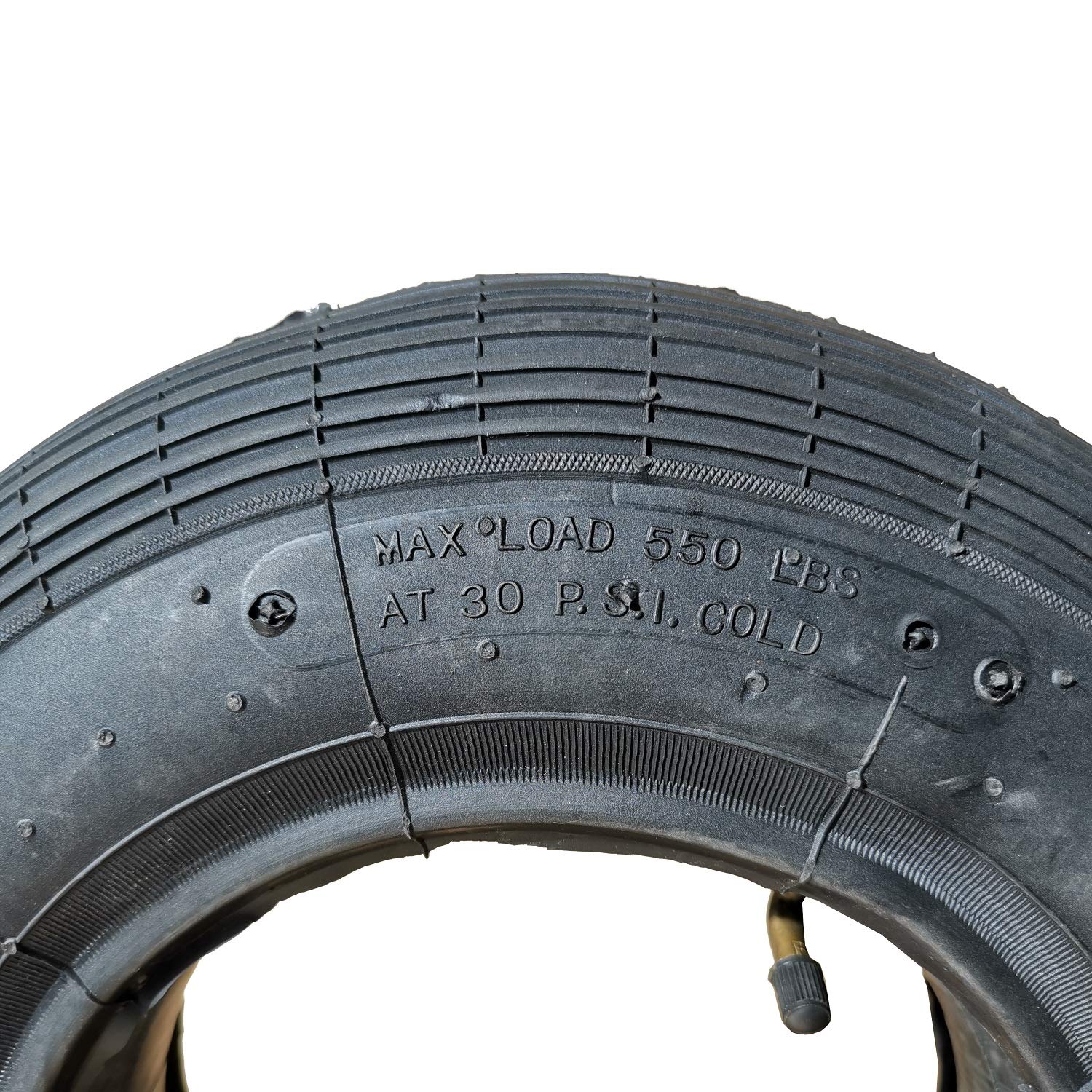 Resul Schubkarrenreifen-Schlauch Set 4.80/4.00-8, mit abgewinkeltem Autoventil, 4PR, 250 kg Traglast