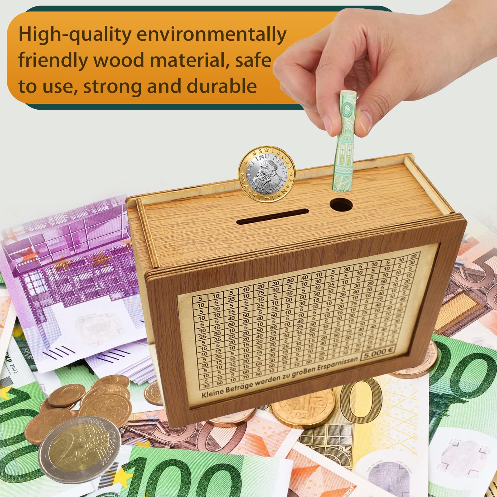 Tirelire En Bois Compteur Tirelire En Bois Avec Compteur Réutilisable - Tirelire Rétro Avec Tirelire Adulte Enfant éducative