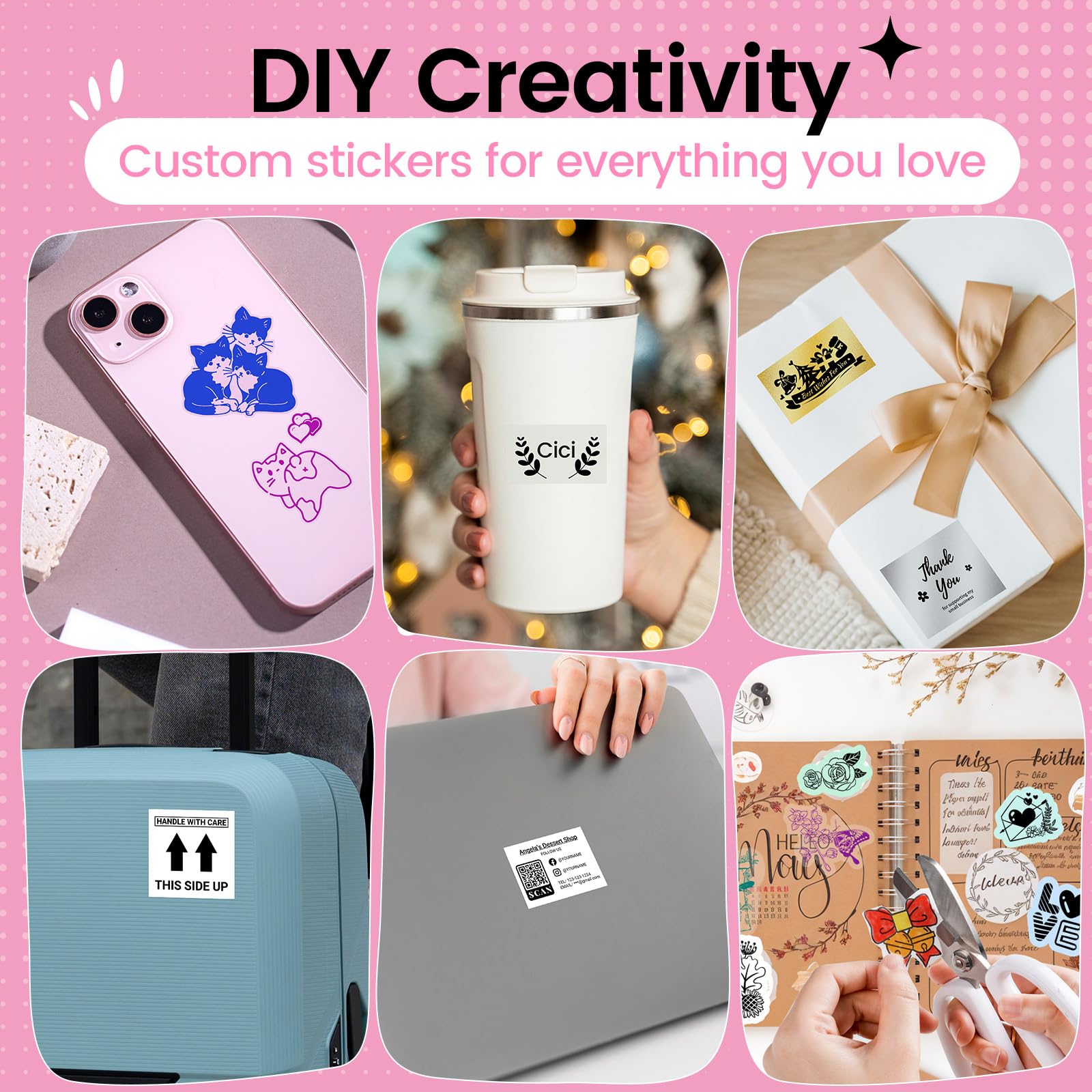 Phomemo M02 - Impresora portátil de Bolsillo - Mini Bluetooth inalámbrica con Etiqueta térmica Compatible con Android iOS para Imprimir instantáneamente, Mini Asistente de Vida, Buen Regalo, Rosa