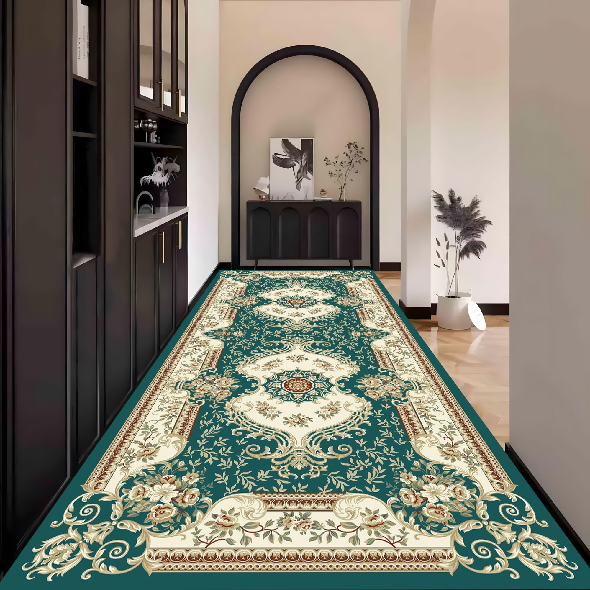 Alfombra de pasillo antideslizante de 110x150 cm, lavable y cómoda