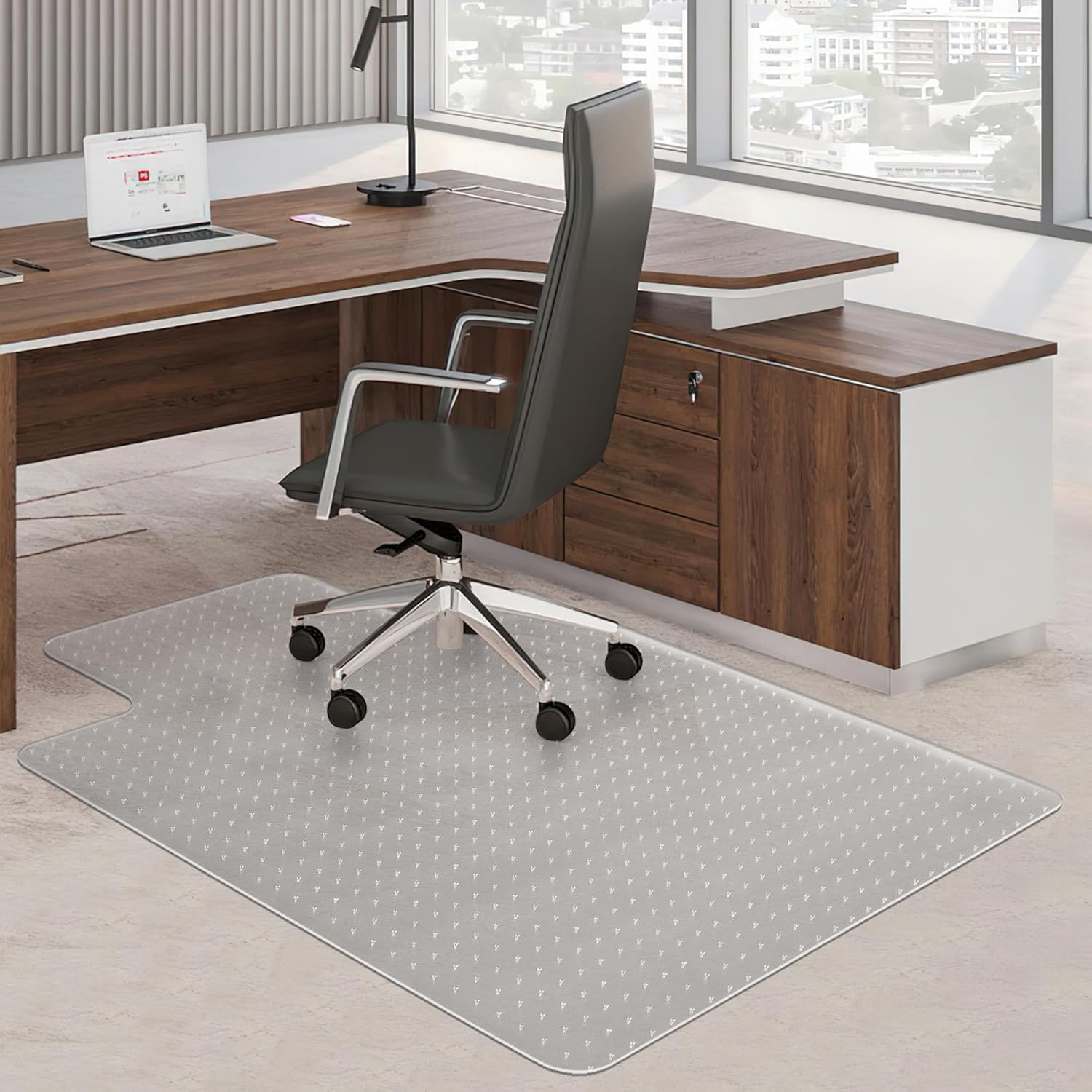 Office Chair Mat for Carpets, BesWin Low Pile Carpet Protector Mat for Office Chair, Easy Glide Plastic Desk Floor Mat for Carpeted Floors for Home/Offices(36" x 47" with Lip) 47"x36"with Lip