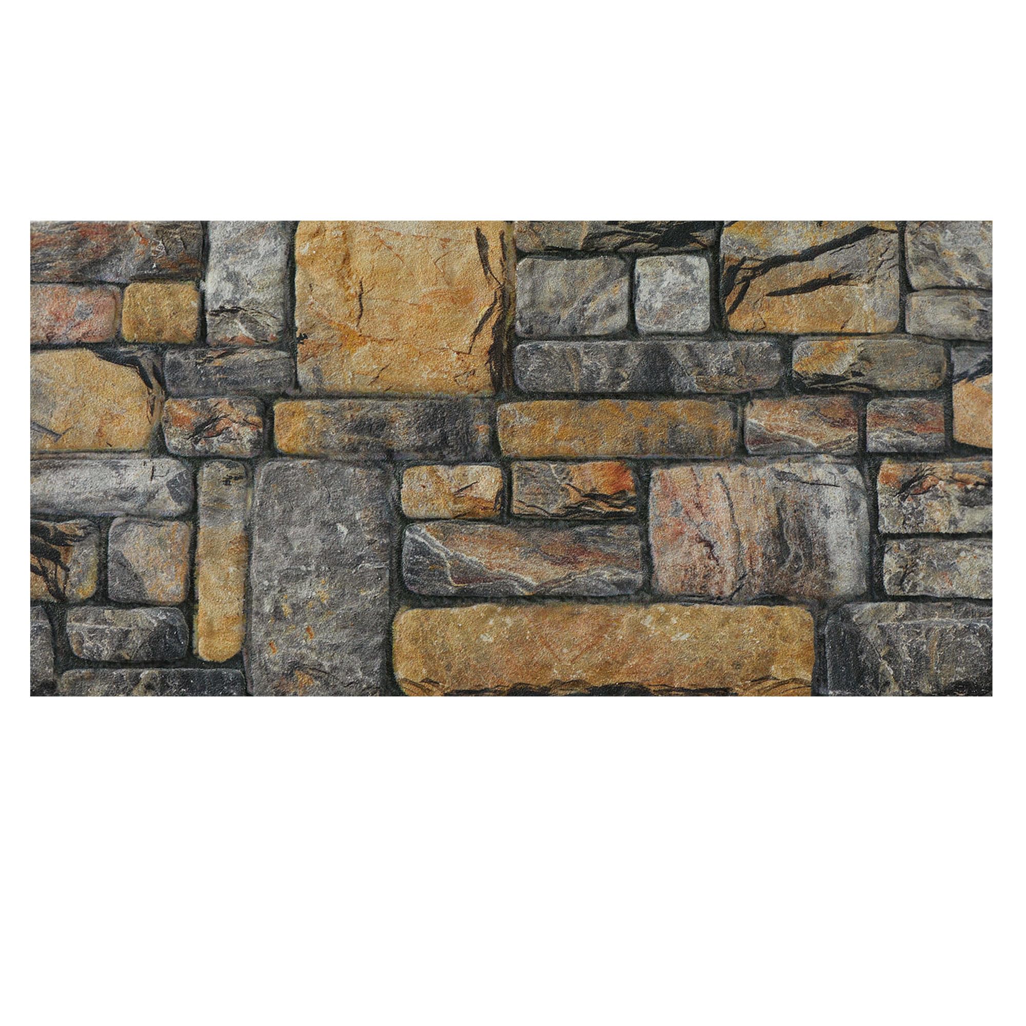 K&B Panels 3D Wall Panels, Stone Effect Styrofoam Wall Panelling Kit, Lightweight, Easy to Install, Dual Insulation to Reduce Acoustic Noise, Indoor & Outdoor (Golden Grey) (1 Panel)