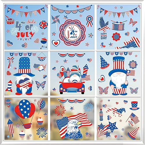 Miniatura 8 de 9 hojas de calcomanías para ventana del día de San Valentín 149 unidades calcomanías románticas de gnomo de San Valentín calcomanías de ventana de