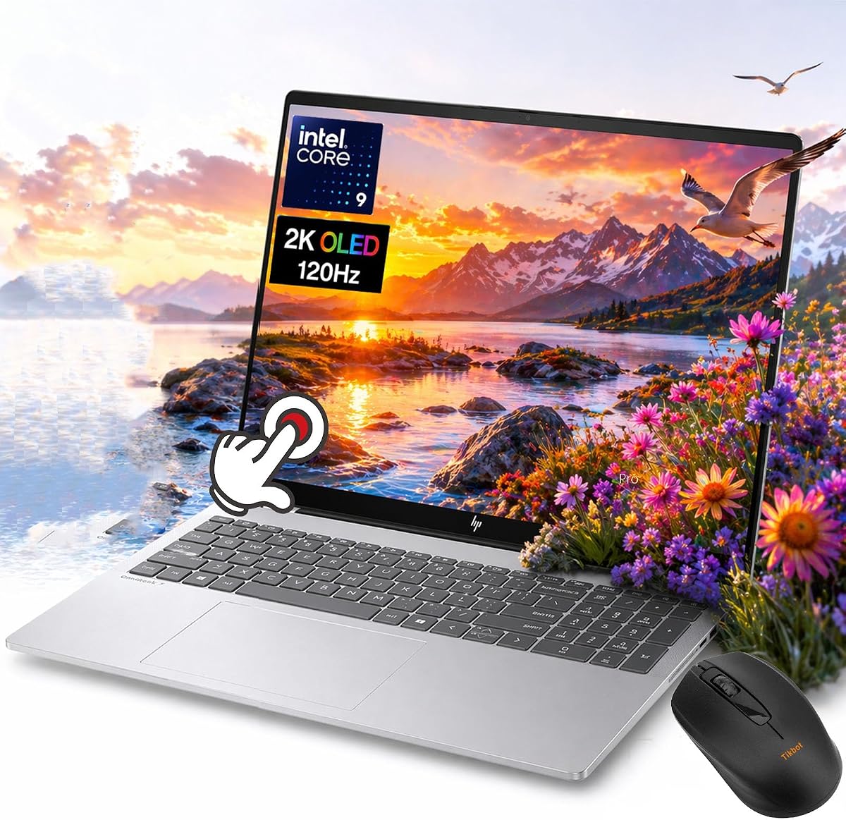 Laptop HP OmniBook 7 con pantalla táctil -Intel Core 9 270H Beat i7-13650HX -16" 2K OLED 120Hz -Teclado retroiluminado-Edición de video Computadora portátil empresarial PC Copilot (Windows 11, 32GB RAM |2TB SSD)