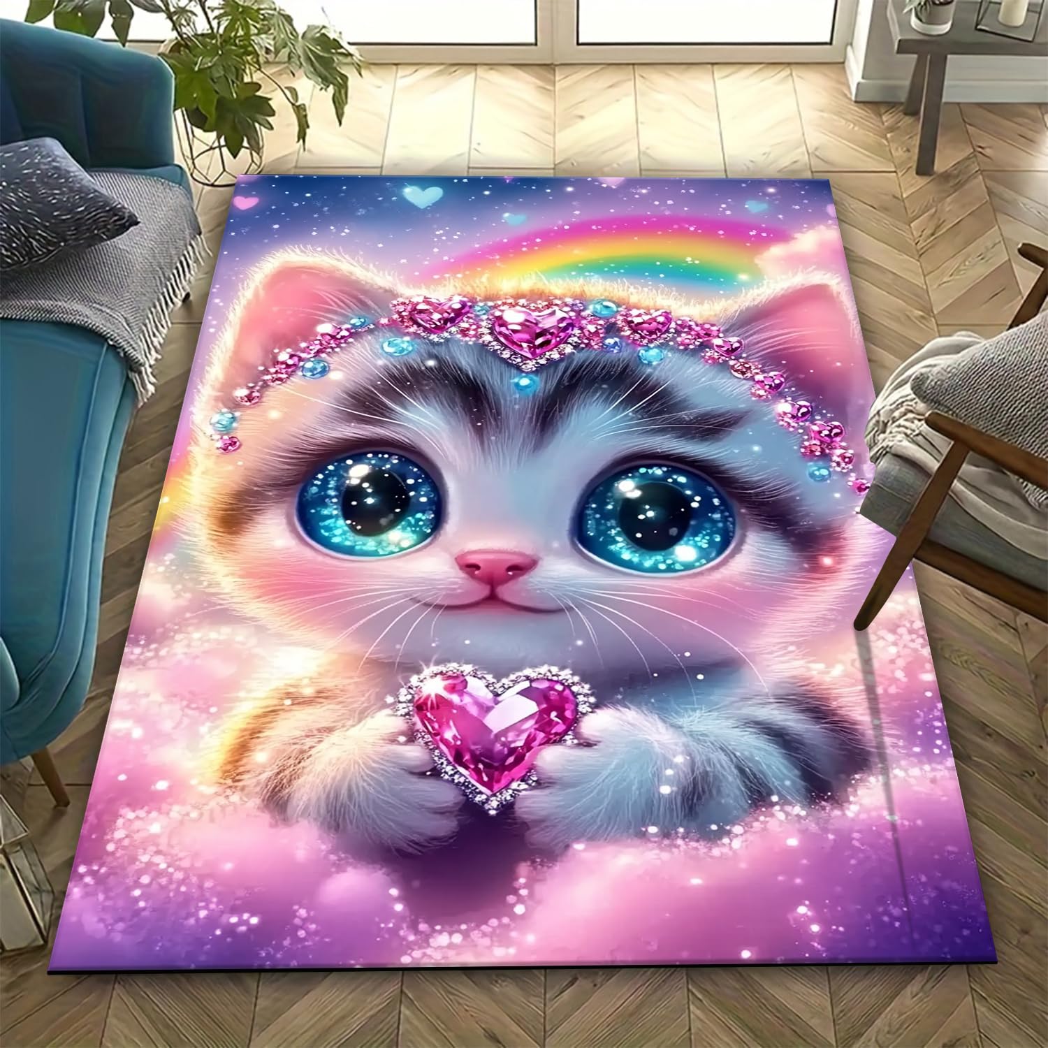 Tapis facile à nettoyer motif léopard pour effacer les taches