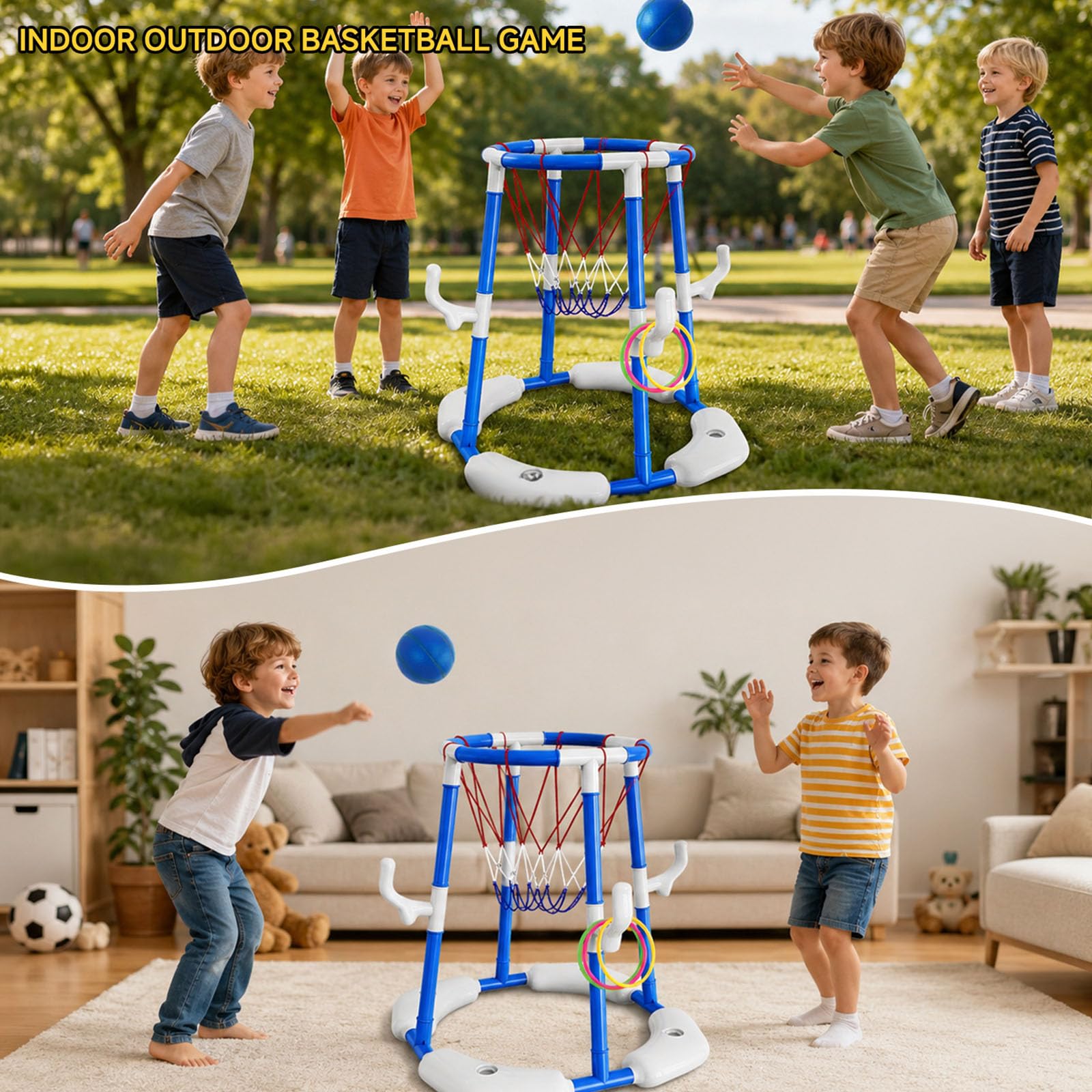 Schwimmendes Wasserspiel-Set, Pool Basketballkorb mit Hoop Toss, Ball und Pumpe für Familie Outdoor Gruppe Pool Aktivität Schwimmendes Wasserspiel Wurf Familie Basketball Hinterhof Aktivität Outdoor