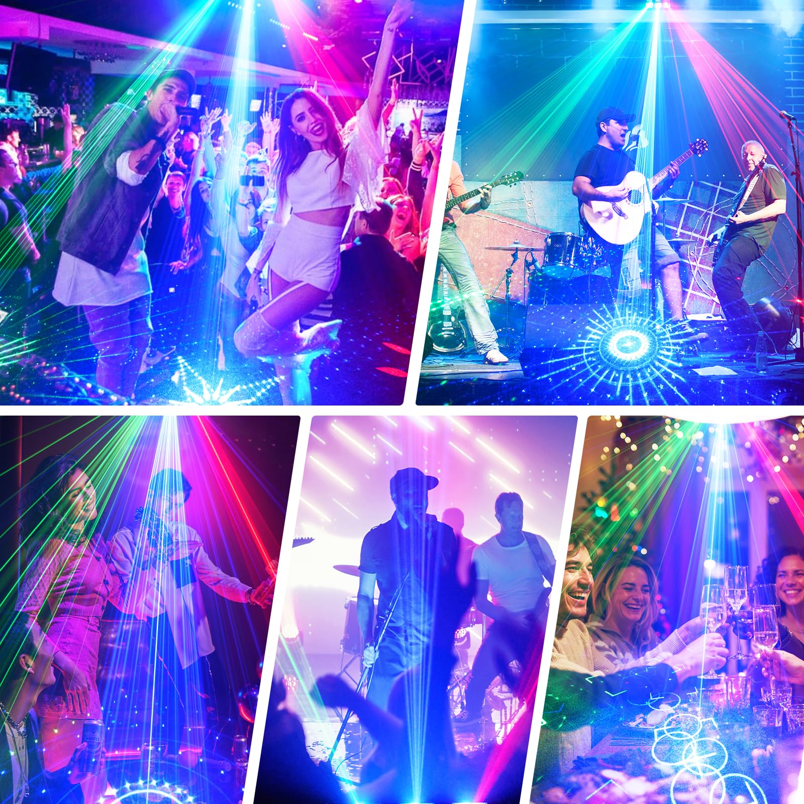 Lumière Disco DJ avec Télécommande, Lumière de Fête, Jeux de Lumières LED RGBW, 90 Motifs Dynamiques, Activation Sonore, DMX, pour Anniversaire, Club, Mariage et Bar