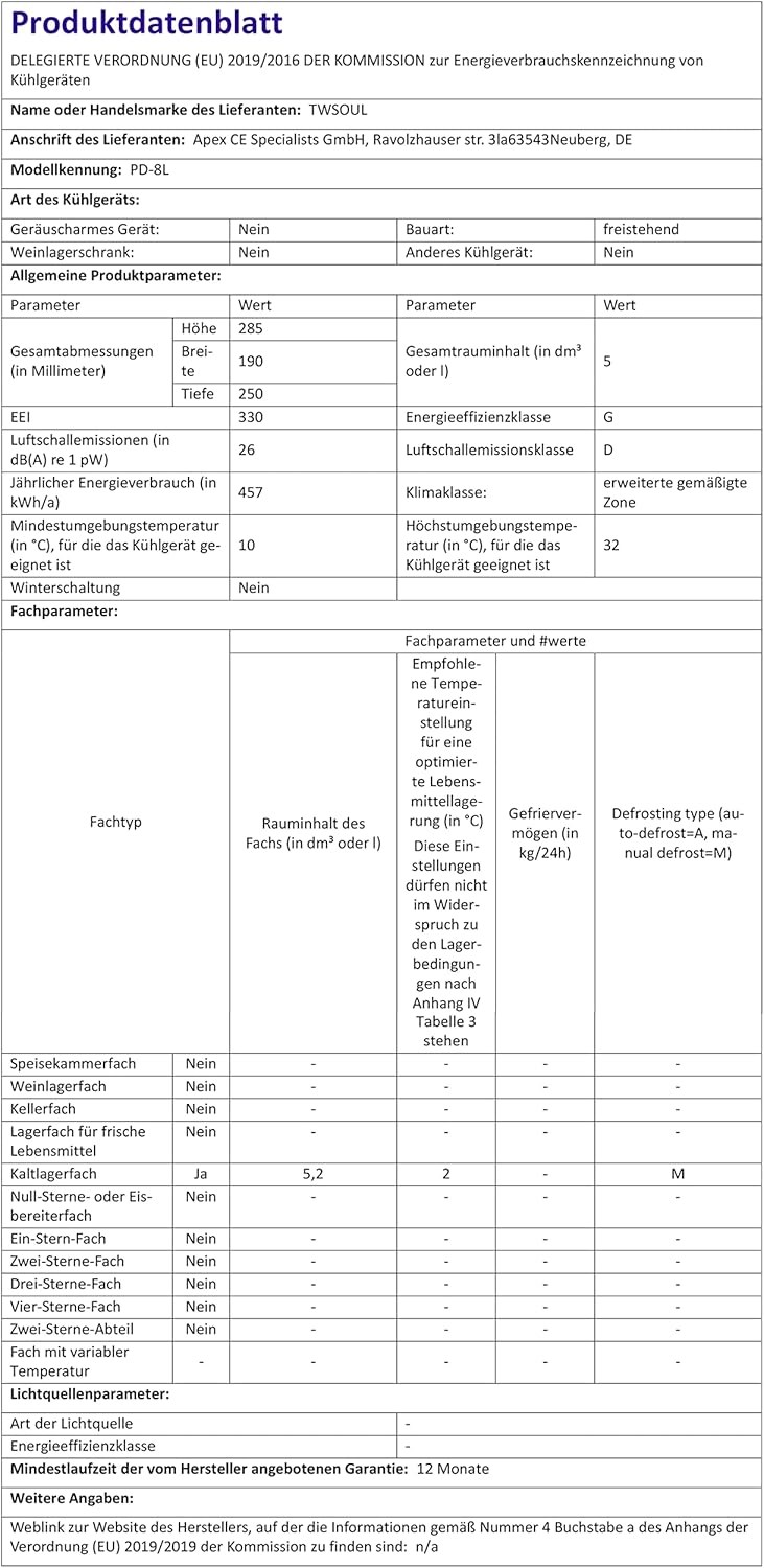 TWSOUL Frigorifero piccolo mini frigorifero 8 litri con regolazione della temperatura portatile termoelettrico e scalda per camera da letto, cosmetici, latte materno, ufficio e viaggi TWSOUL Frigorifero piccolo mini frigorifero 8 litri con regolazione della temperatura portatile termoelettrico e scalda per camera da letto, cosmetici, latte materno, ufficio e viaggi