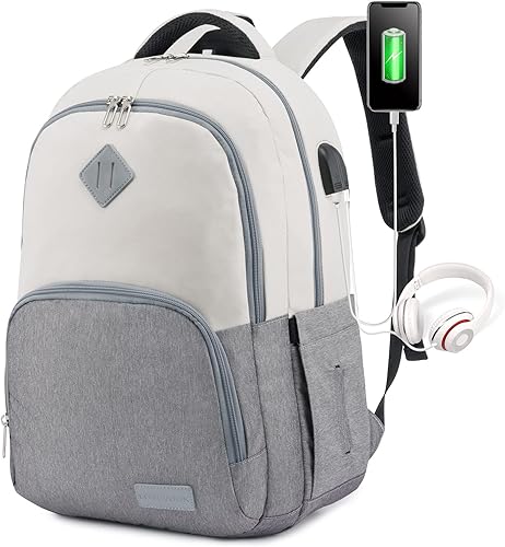 Miniatura 7 de LOVEVOOK Mochila para laptop para mujeres y hombres, bolsa clásica para laptop con compartimento para computadora portátil para viajes de trabajo,