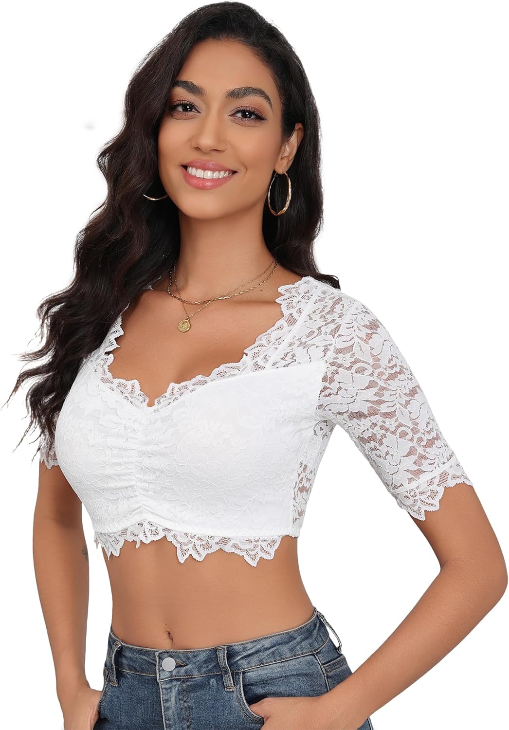 Dirndlbluse Mit Spitze - Elegante Trachtenbluse Für Oktoberfest & Feste