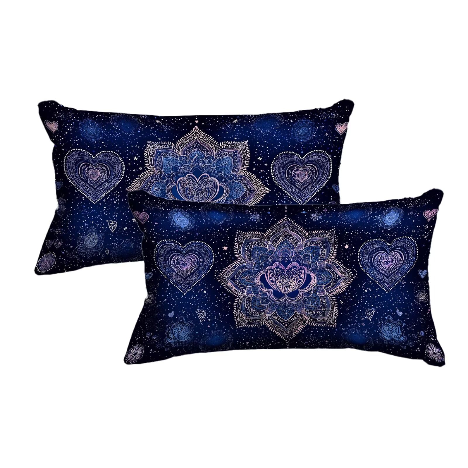 Taie oreiller 40x60 bleu lot de 2 housses de coussin amour décoratif