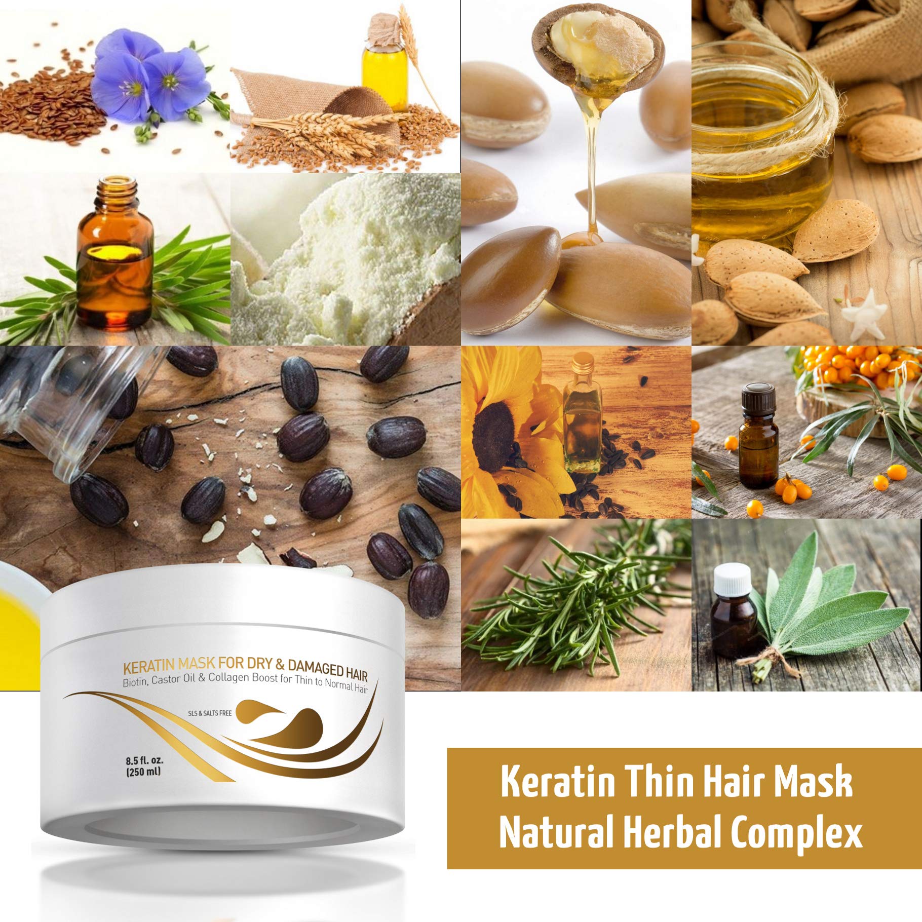 Buy Vitamins Keratin Hair Mask Deep Conditioner Thin Fine Hair