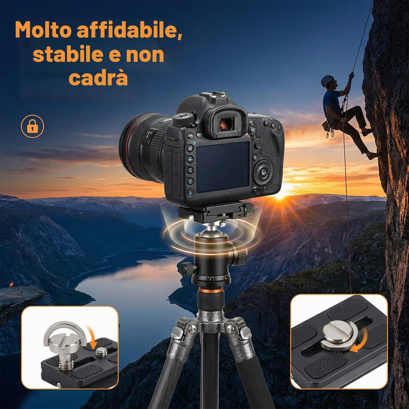 Set 6 Viti 1/4" Per Fotocamera E Treppiede In Acciaio Inox – 3 Misure Con Scatola, Zigrinate Per Montaggio Rapido E Anticorrosione